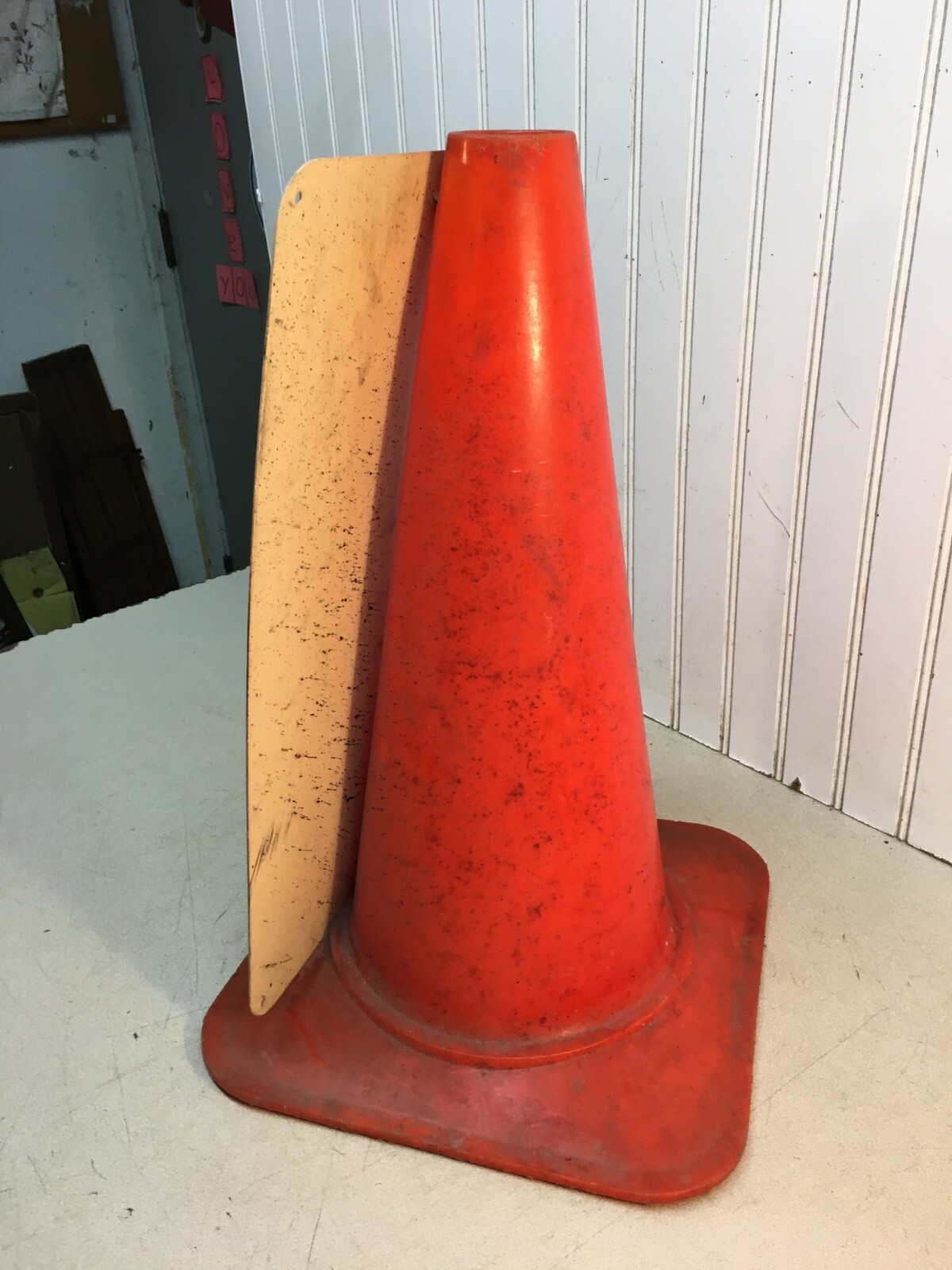 Vintage Valvoline Gas Station Safety Insurance Sign With Safety Cone 11in x 17in