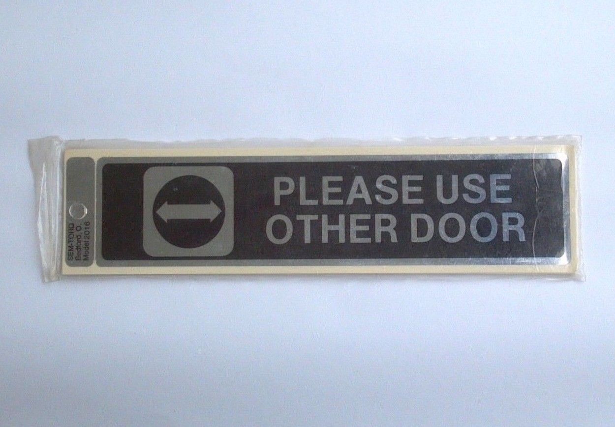 10 Pack PLEASE USE OTHER DOOR 1-7/8&Prime;x 8&Prime; Self Adhesive Wall Business Sticker