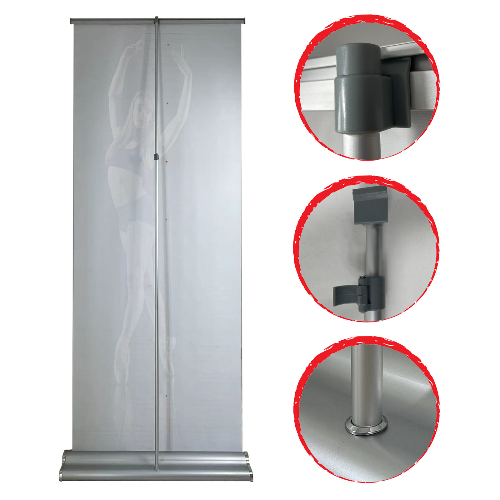 Deluxe Retractable Banner Stand ，Widened Base，with High quality Canvas Bag