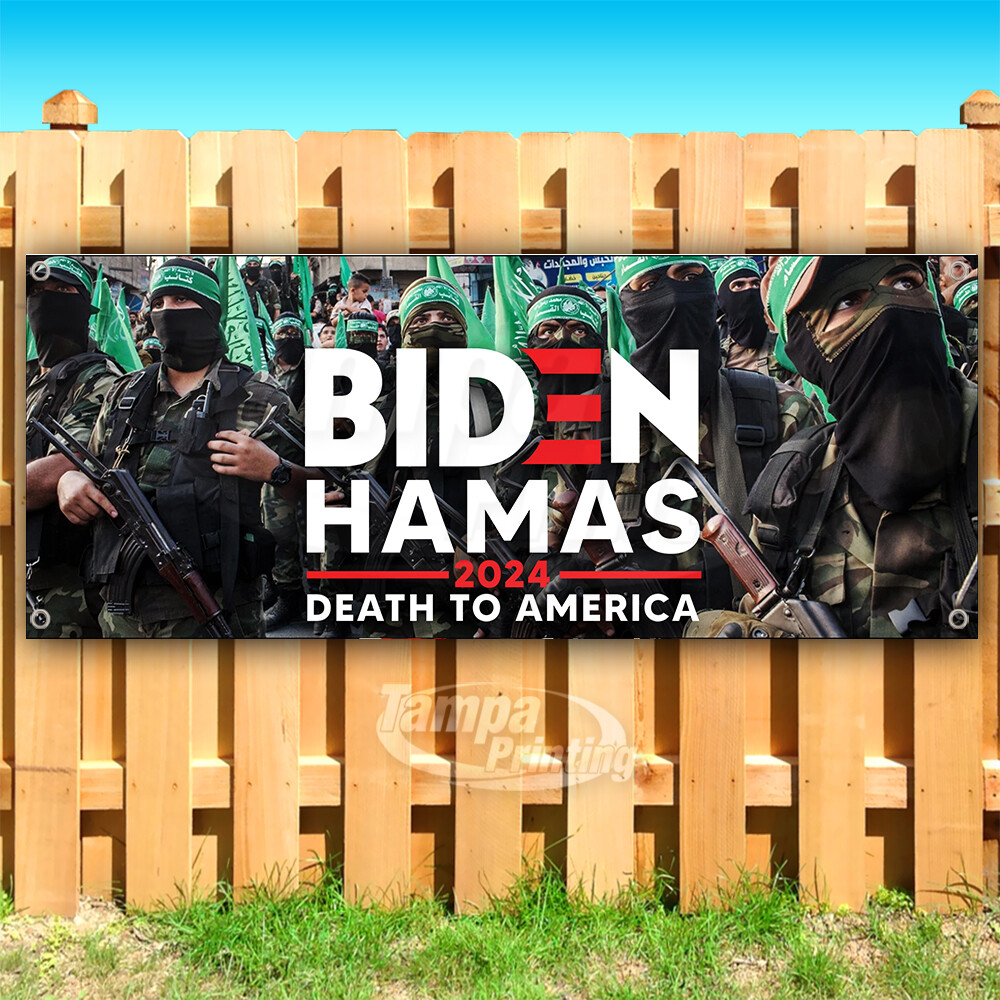 BIDEN HAMAS 2024 Banner Flag Vinyl Sign MAGA TRUMP SB-00003