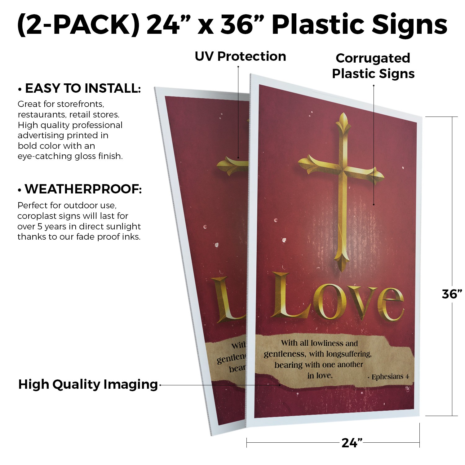 Jesus Love Heavy Duty A-Frame Sidewalk Sign Inspirational Message Faith Display