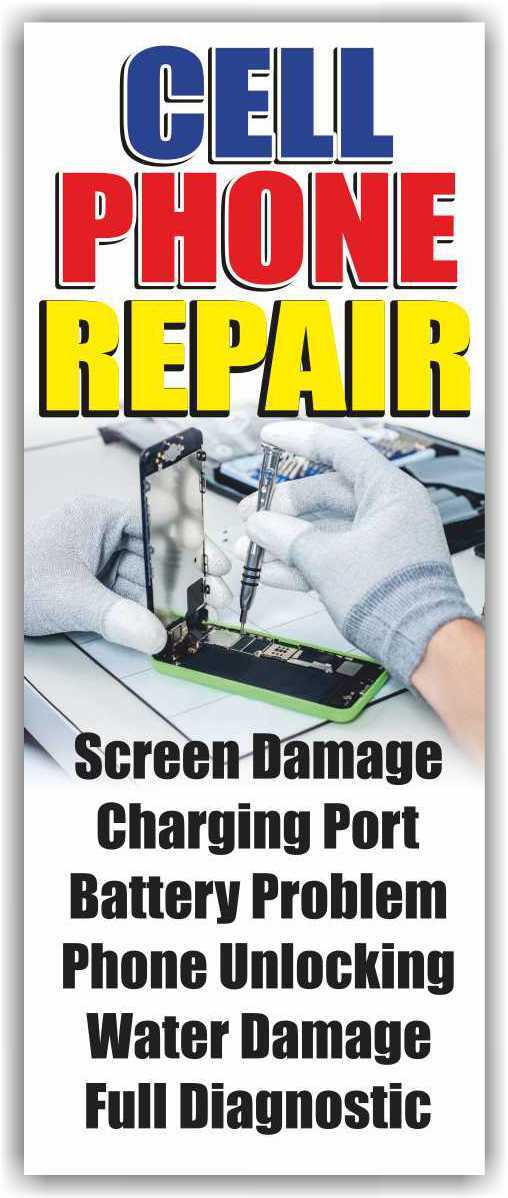 CELL PHONE REPAIR Advertising Banner Vinyl Mesh Sign service fix laptop shop