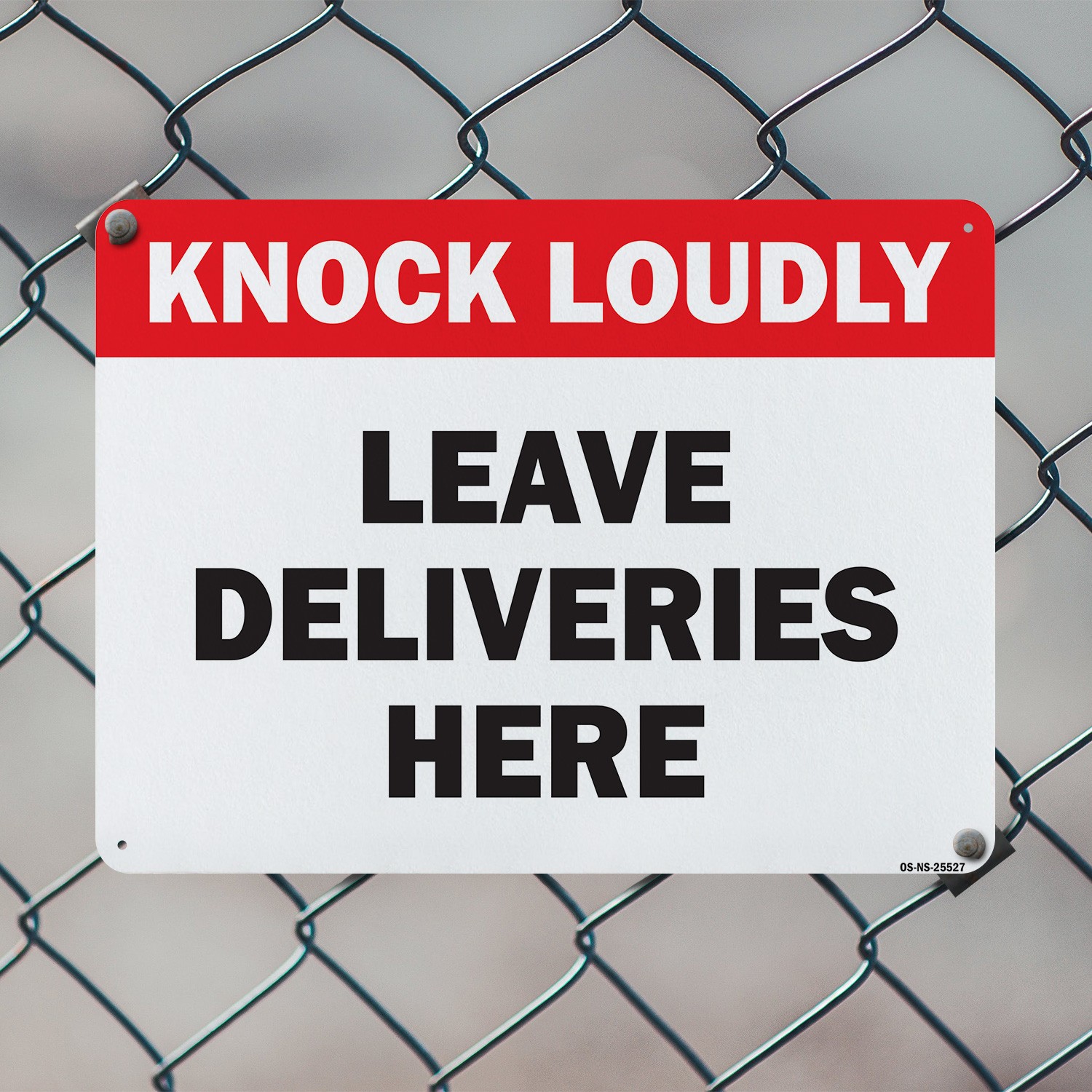 Knock Loudly Leave Deliveries Here Public Safety Sign Or Decal – 5 or 10 Pack