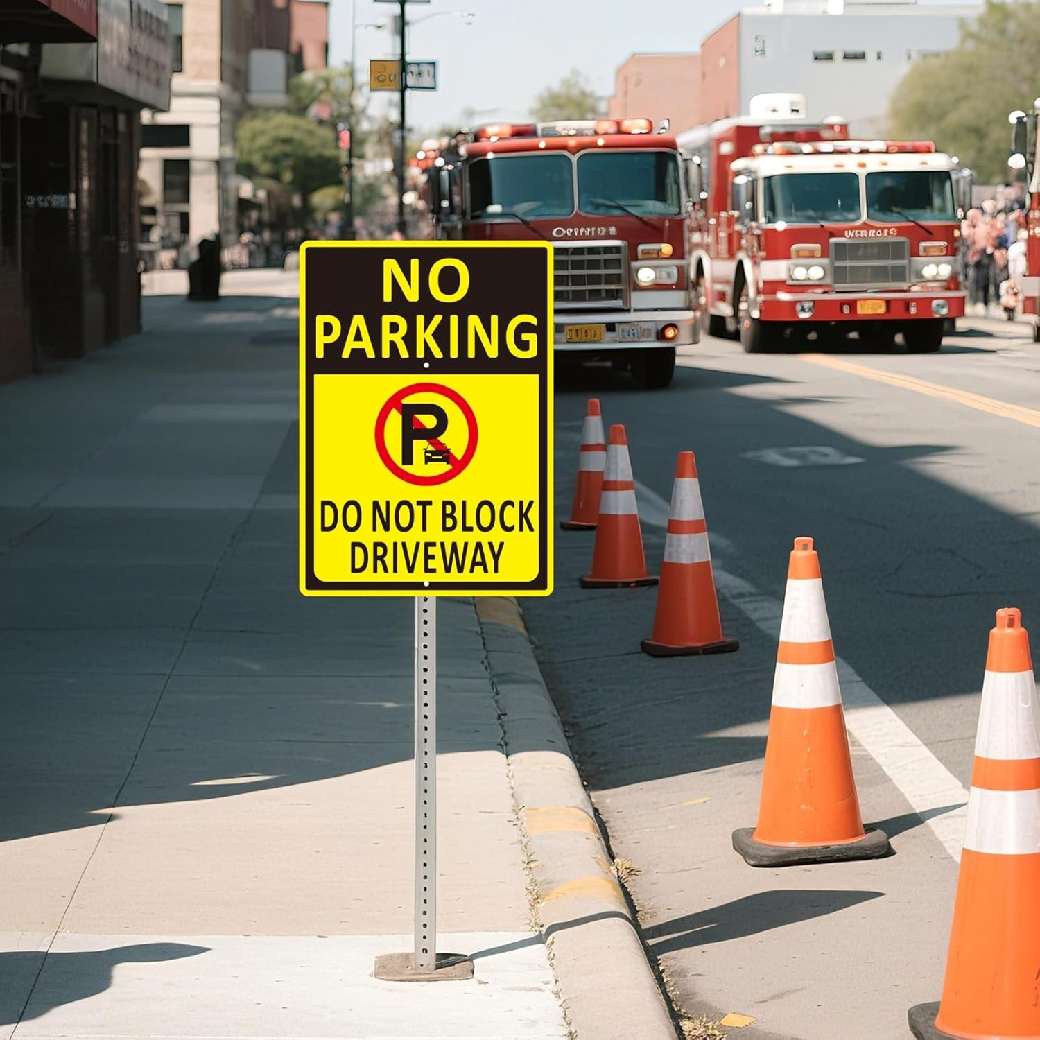 (2 Pack) No Parking Do Not Block Driveway Sign – 10X14 Inch Aluminum Metal No Pa
