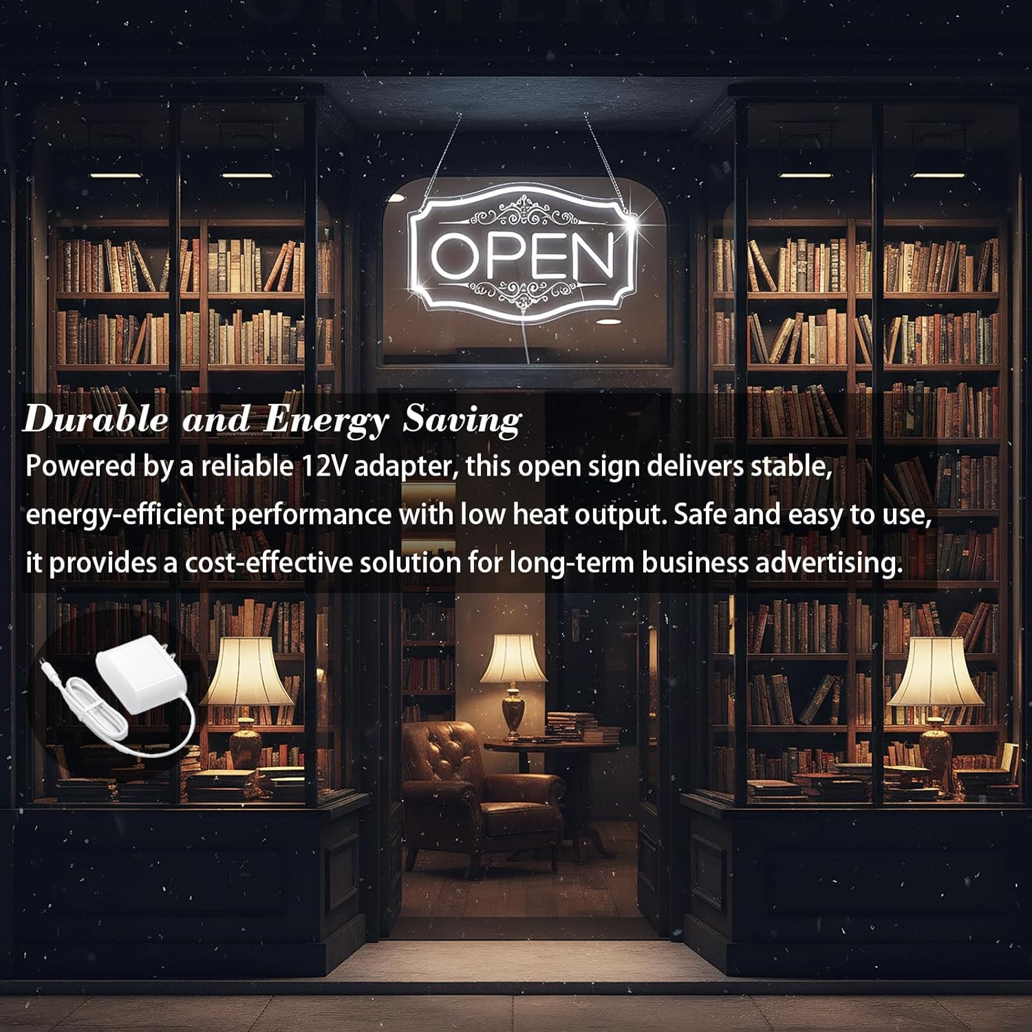 Open Sign for Business, LED Dimmable Neon Open Sign with 12V/2A Adapter, 16.5&Prime; x