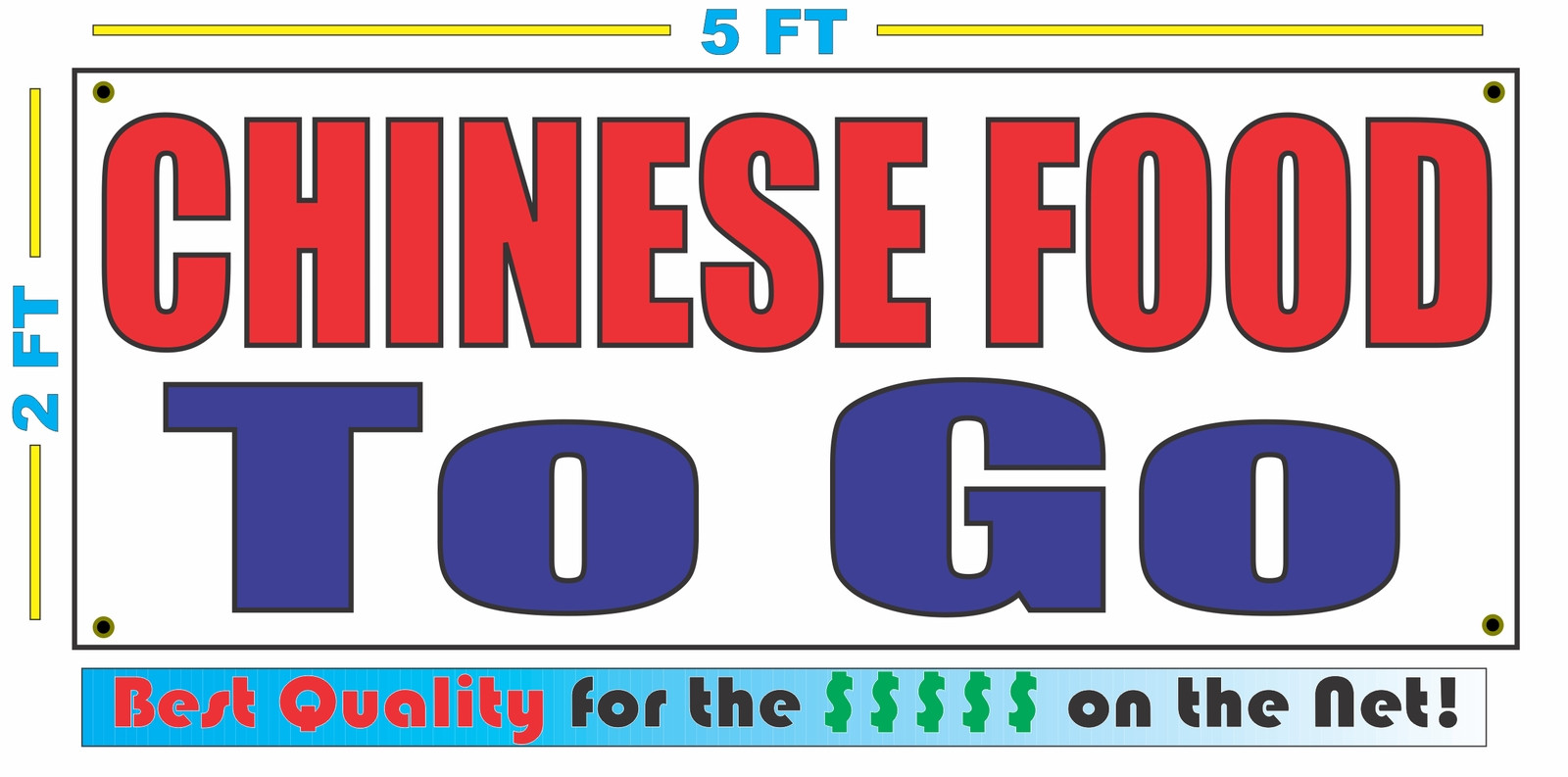 CHINESE FOOD TO GO Banner Sign NEW Larger Size Best Quality for The $$$