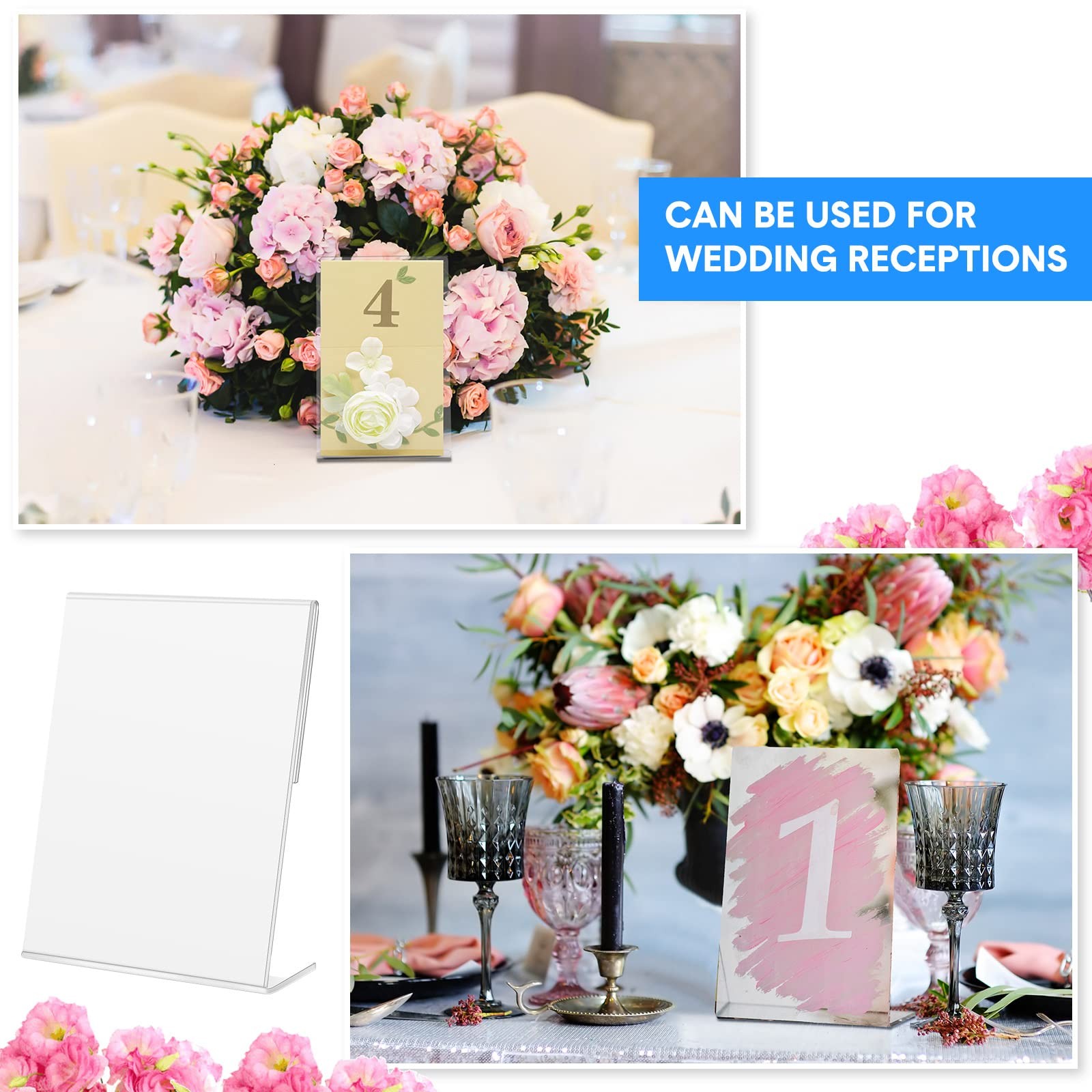 Amyhill 24 Pack Acrylic Sign Holder 4&Prime; about 15 x 10 cm/ 6 x 4 inches, clear