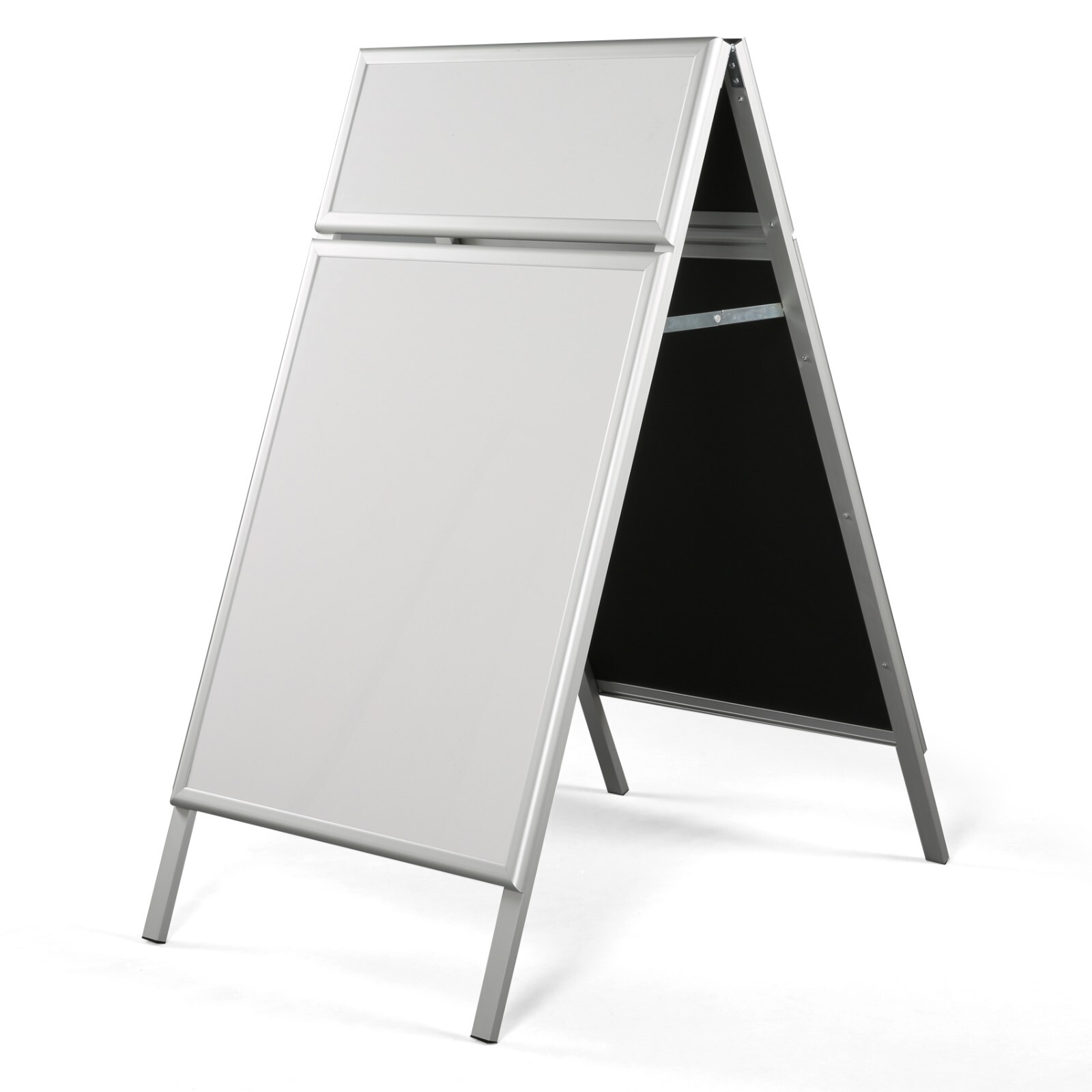 Double Sided Aluminum A-Frame Dry Erase Sidewalk Sign 22×28 Silver Frame, Header