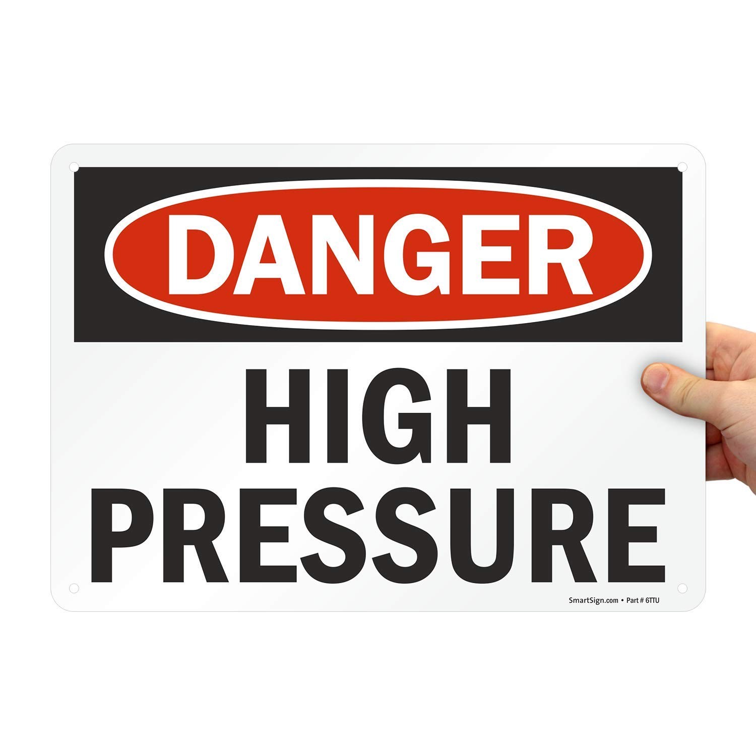 10×14 inch Danger – High Pressure Aluminum Sign for Industrial Safety Work