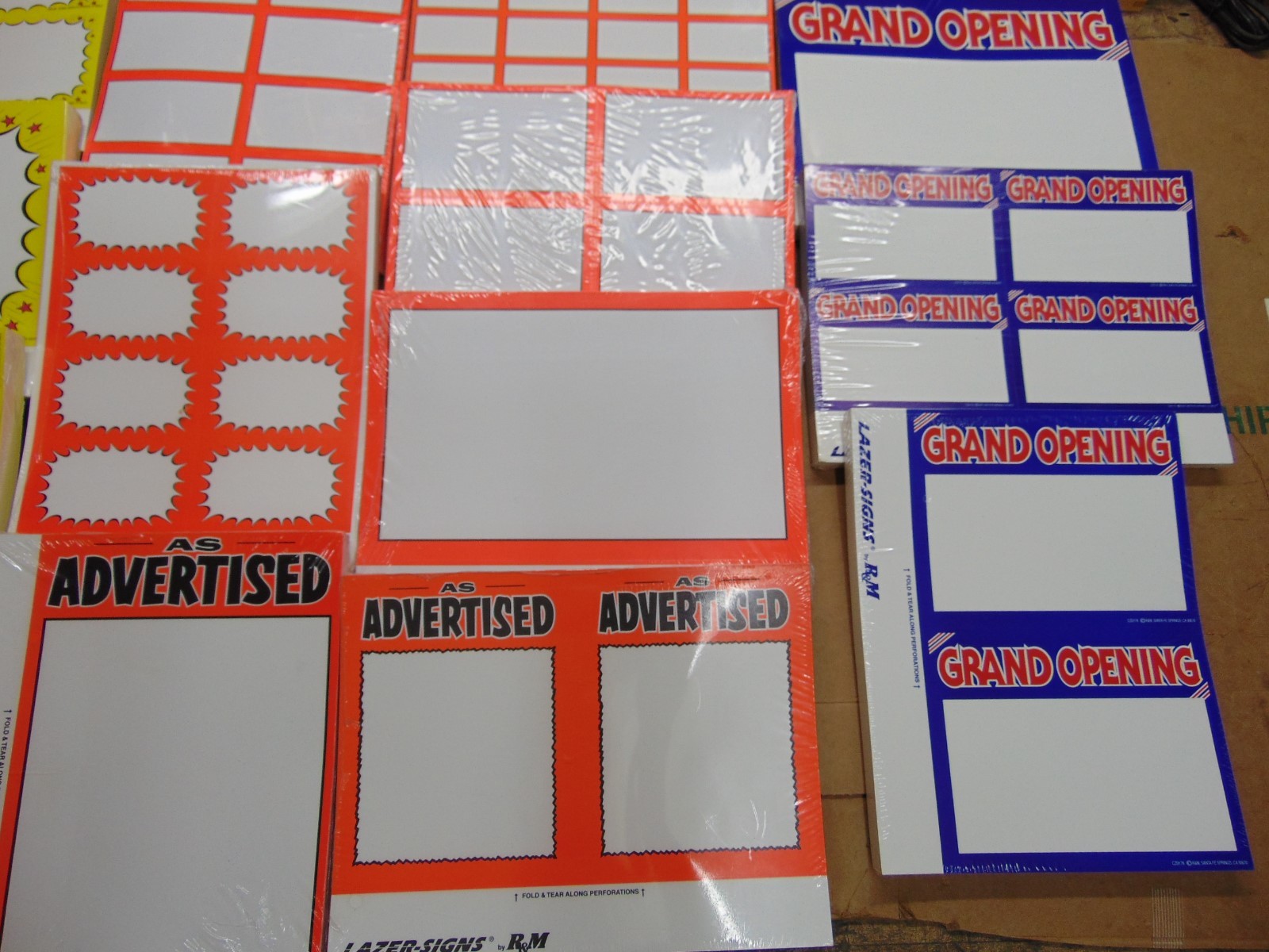 400 – Grand Opening 3.5&Prime; x 5.5&Prime; Blank Business Retail Sale Sign Cards, Printable