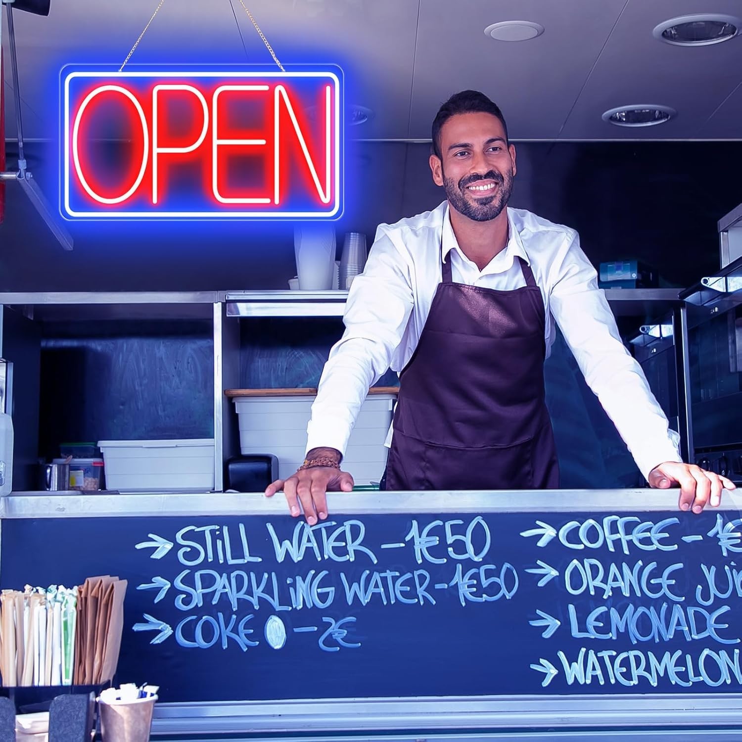 16.5&Prime; X 9&Prime; Led Neon Open Signs for Business – 12V/2A Ultra Bright Led Neon Sign