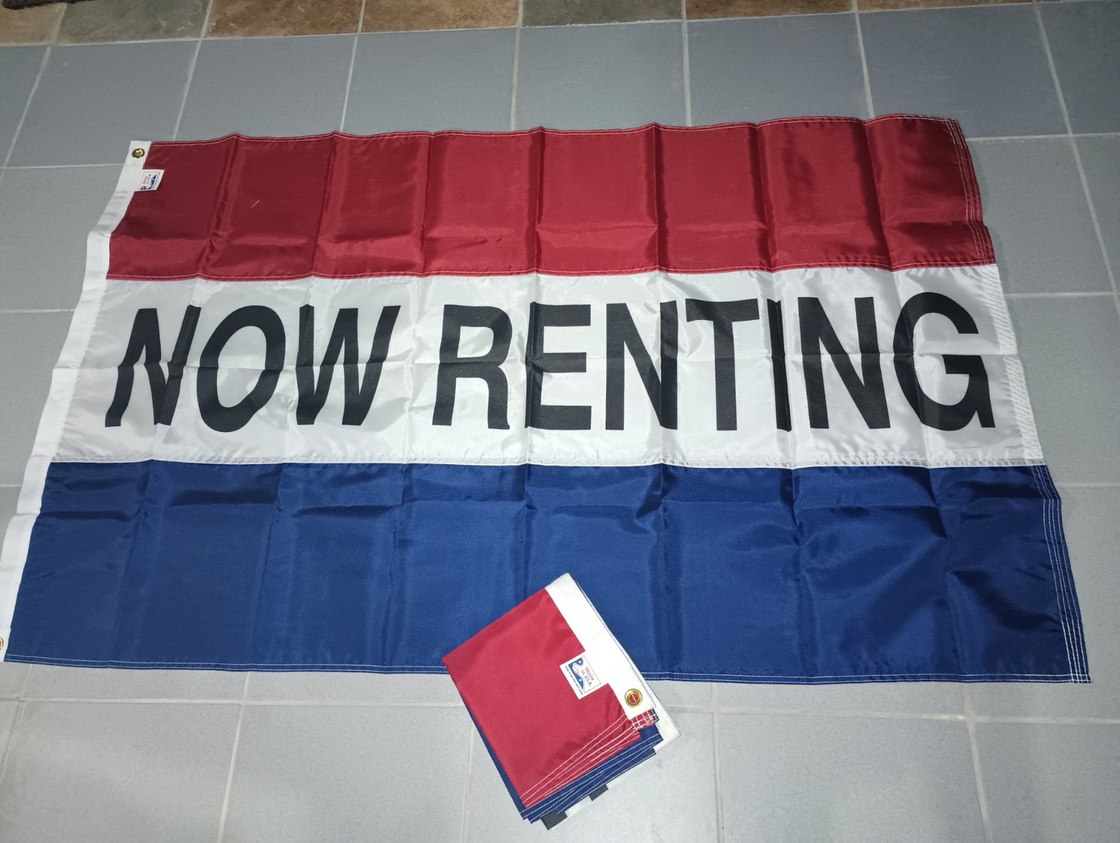 Lot Of 2 Now Renting 3&prime; X 5&prime; Nylon Banner Sign