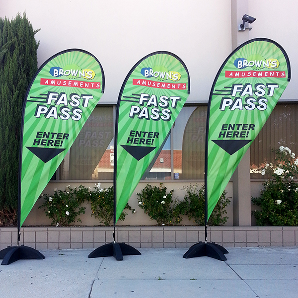 11ft Custom Regular Print Flag/ Teardrop Sign Blade Banner + Pole & Spike