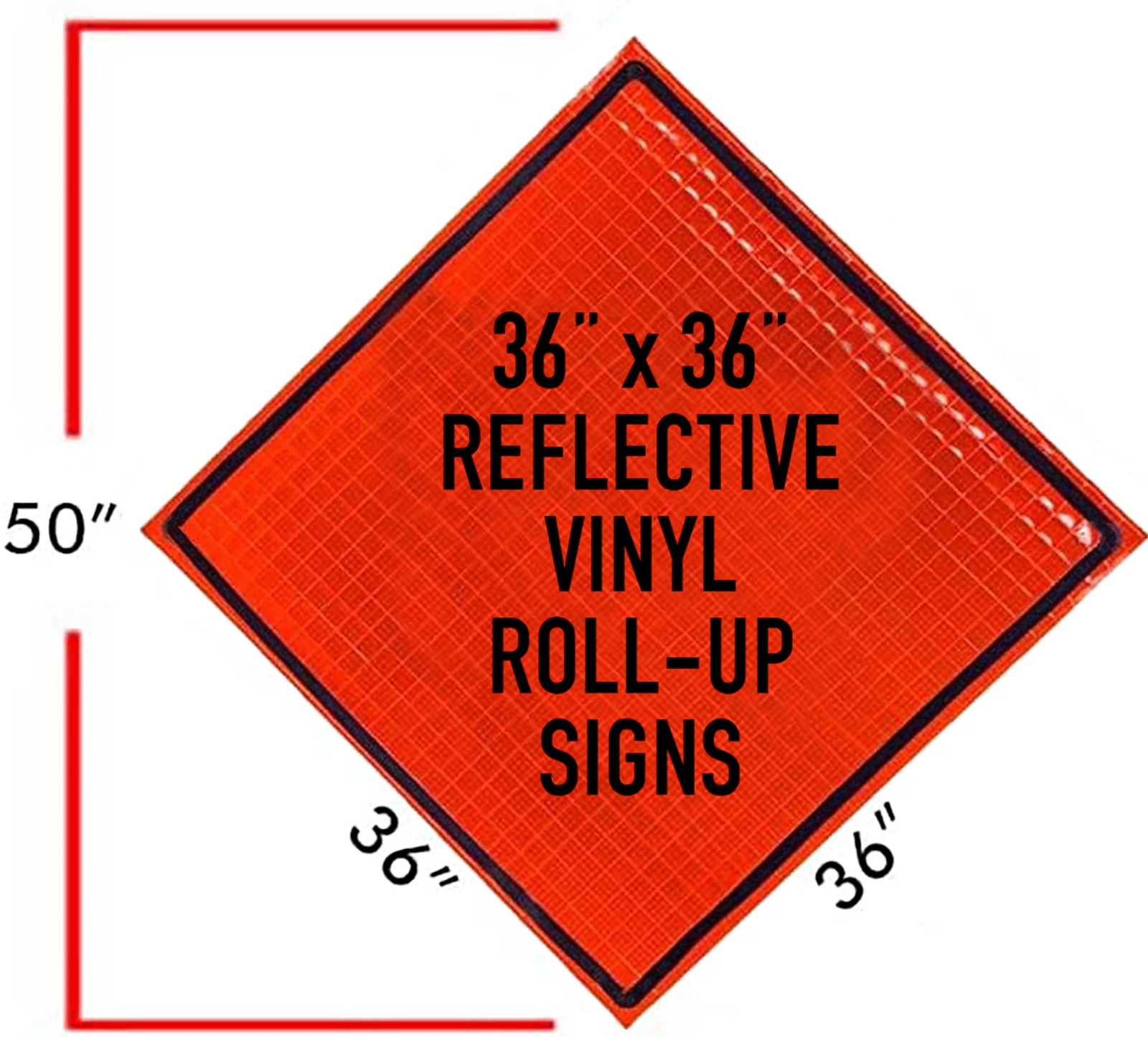 Custom 36&Prime; Orange Reflective Roll-Up Traffic Safety Sign MUTCD