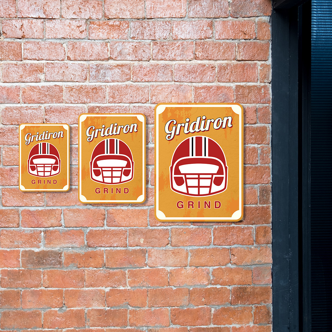 Portrait Round Plus Gridiron Grind Wall or Door Sign