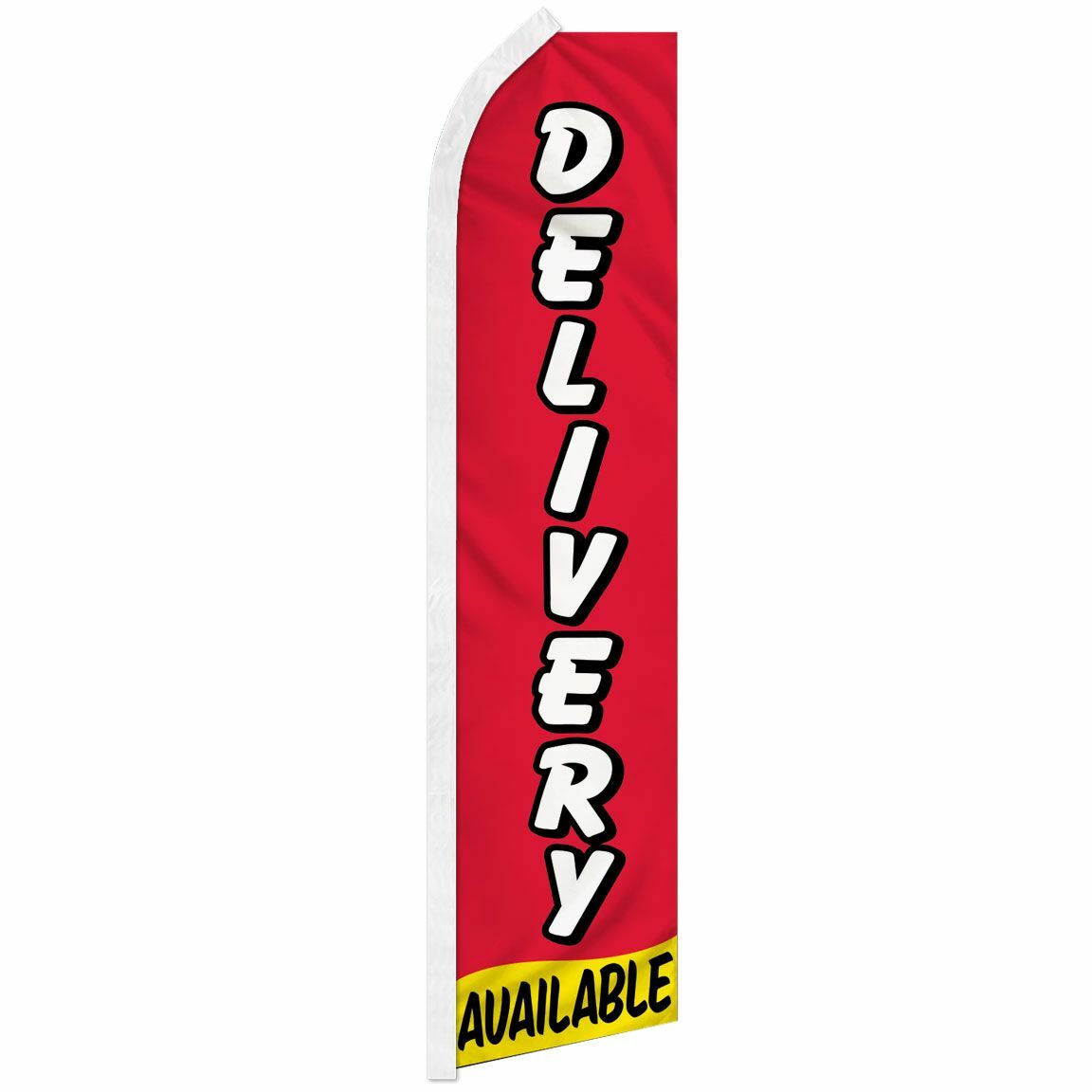 « DELIVERY AVAILABLE » advertising super flag swooper banner business sign to go