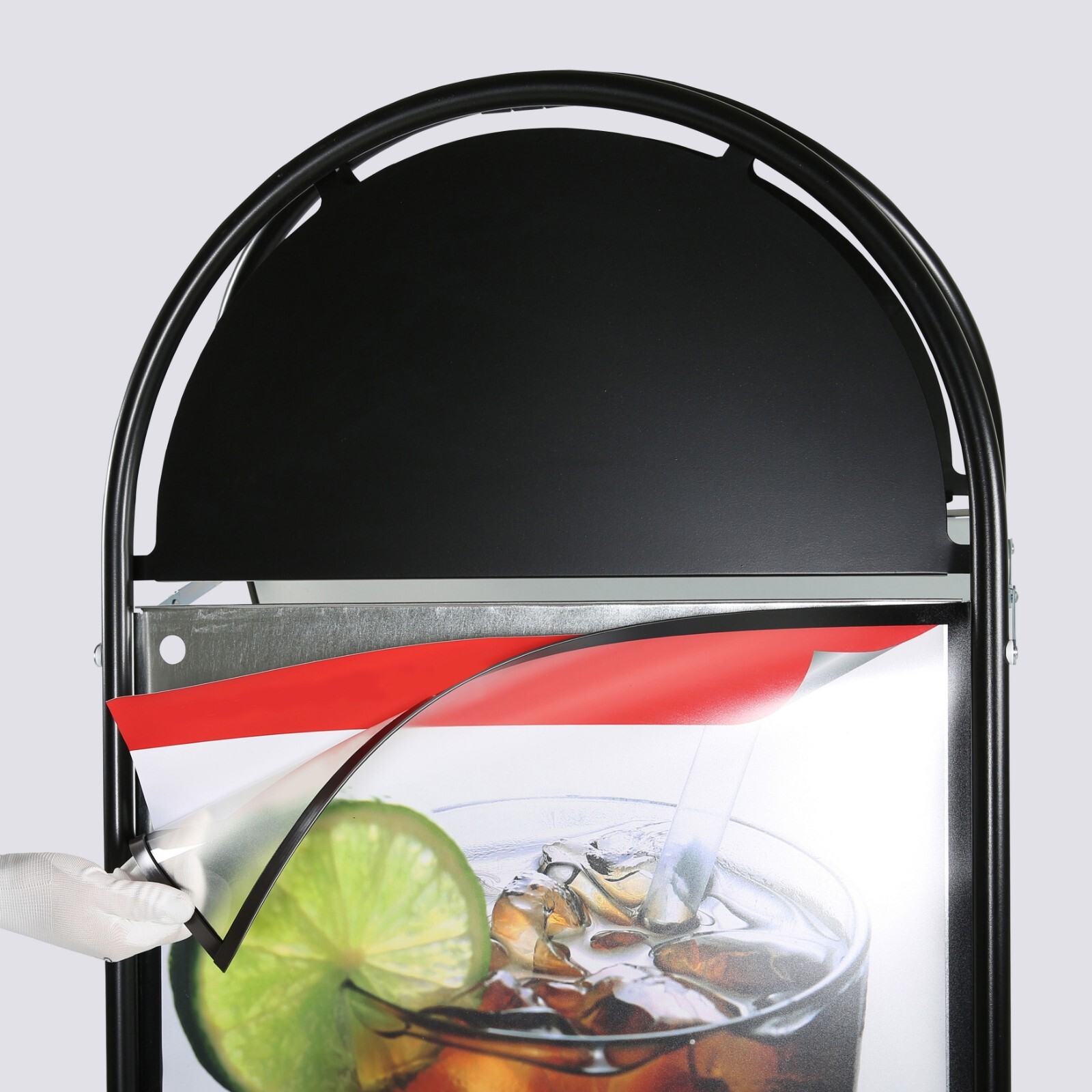 Sandwich Board Sidewalk A-Frame Double Sided Galvanized Backing 20×30 Black