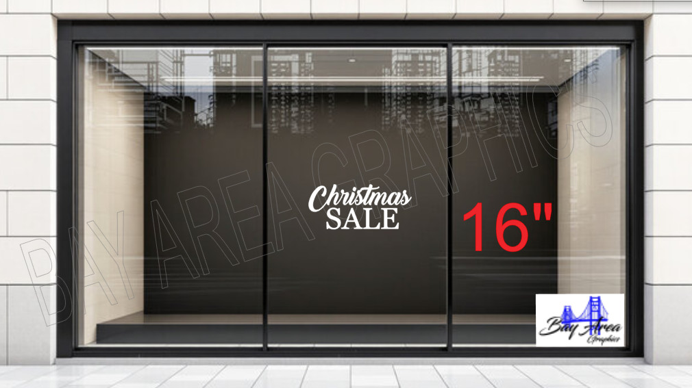 Christmas SALE Sign Vinyl Window Sticker Waterproof Oracal 651 Store Display