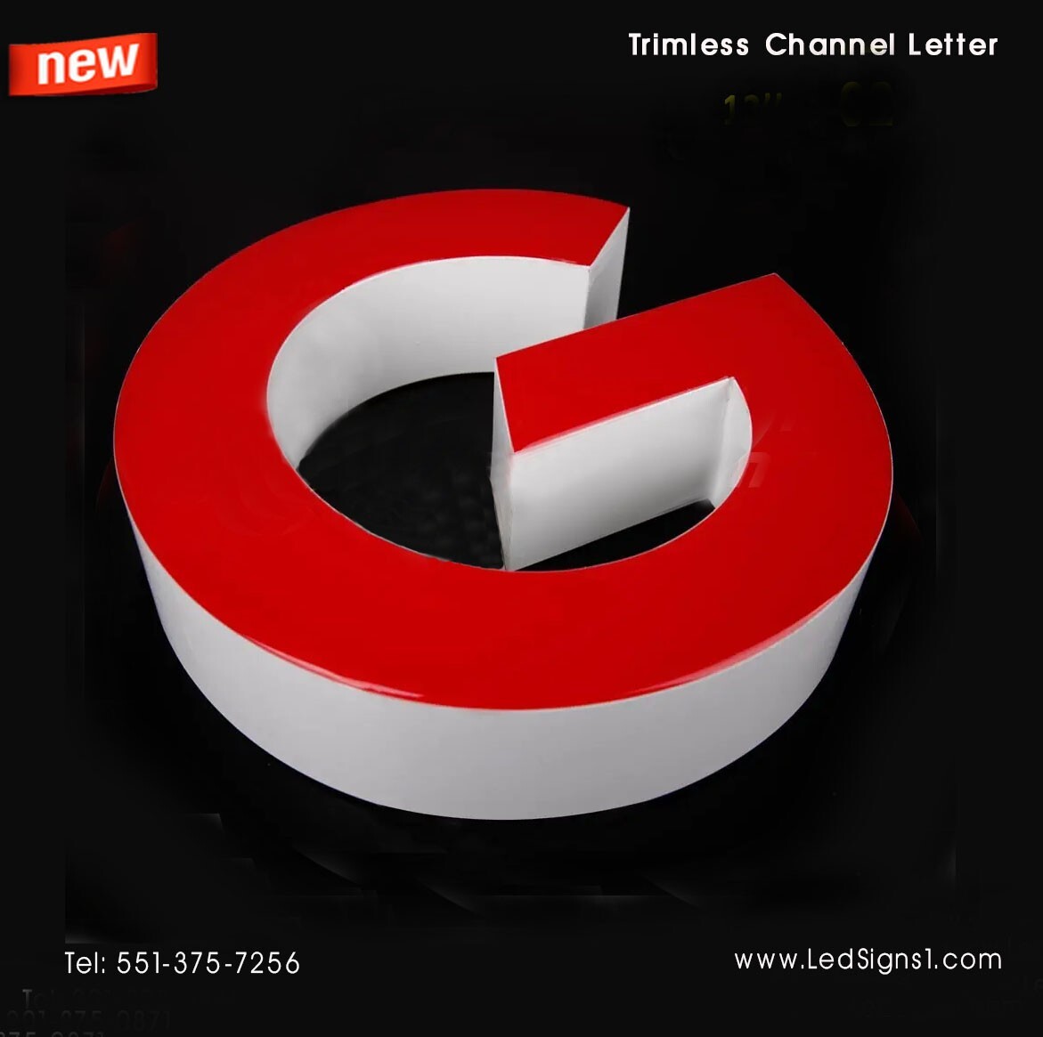Custom made Trim less Channel Letters Signs Storefront signage 20 Inches