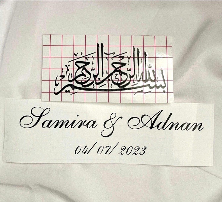Arabic Nikkah Engagement Mirror Plate Vinyl Decals, Shaadi Mirror Plate Stickers