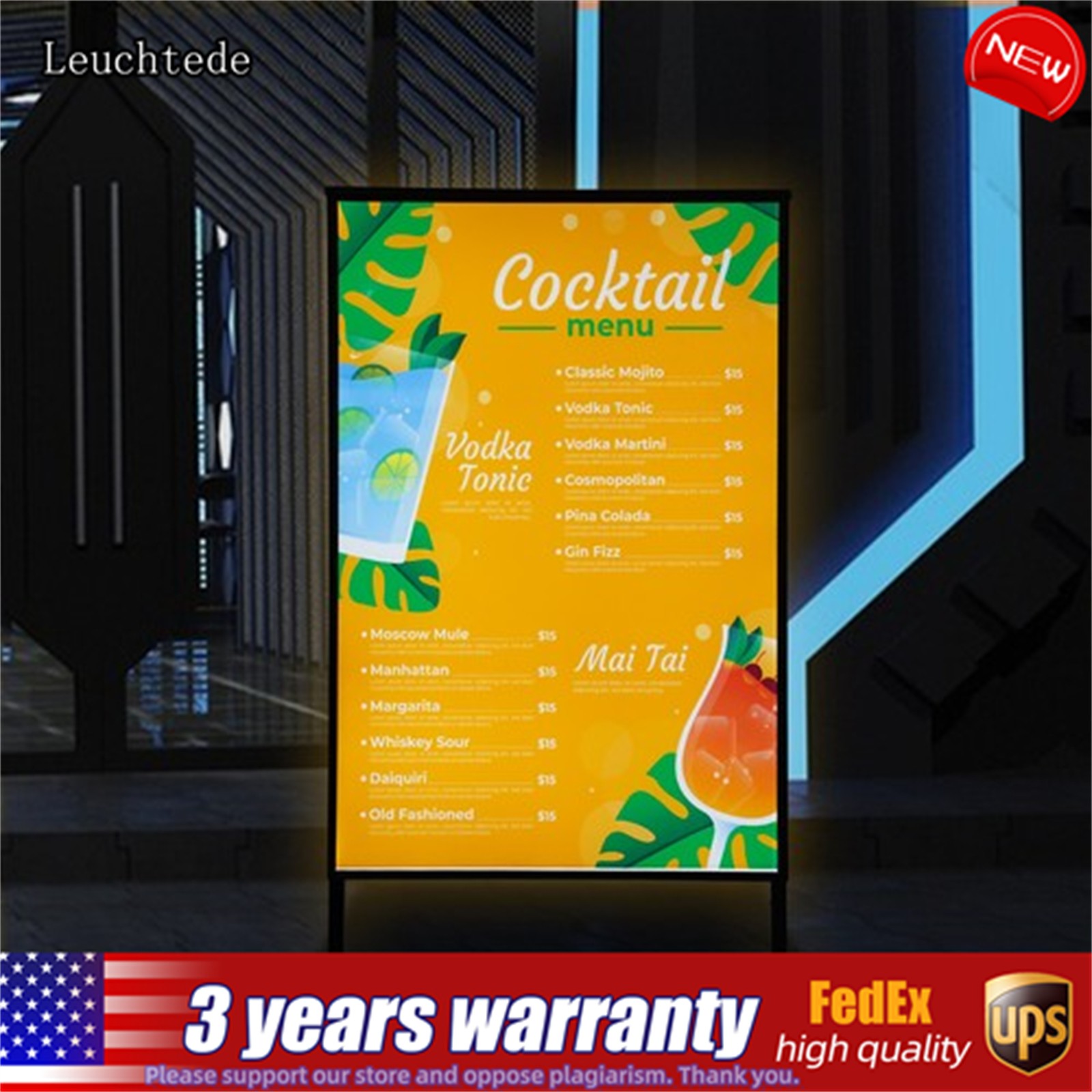 LED Backlit Light Box Movie Poster Art Picture Display Frame Advertising Board