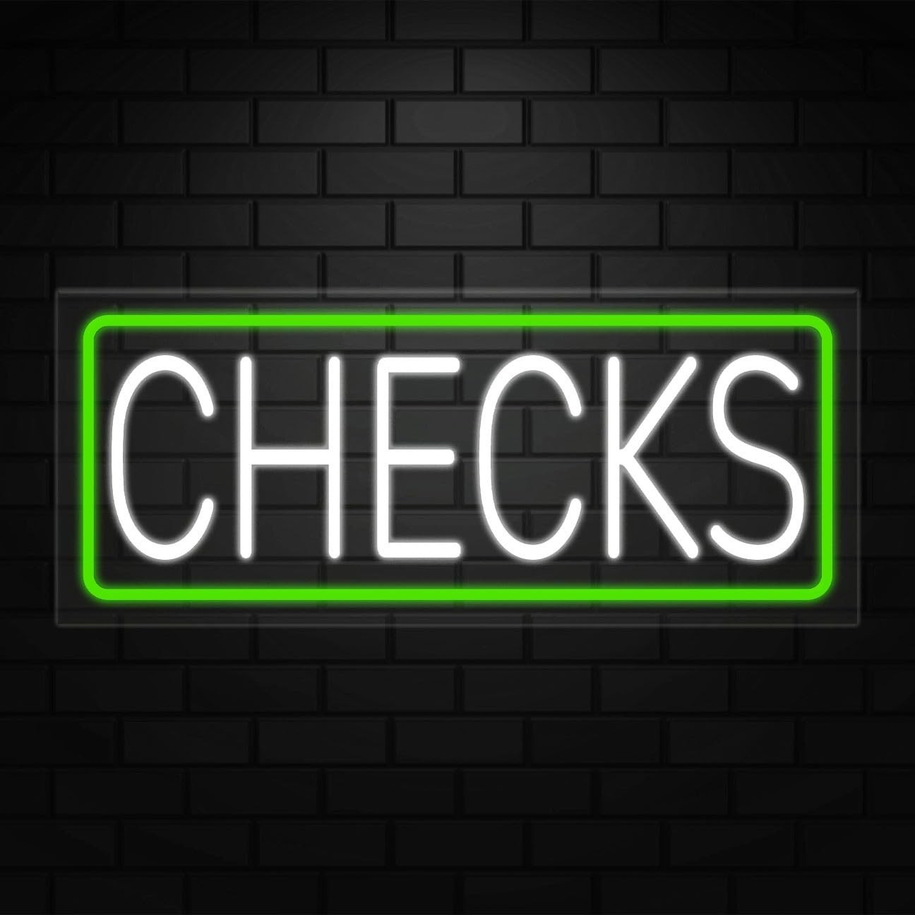 Checks Neon Sign for Retail Displays | LED Flex Neon | 24&Prime;W x 10&Prime;H x 1&Prime;D