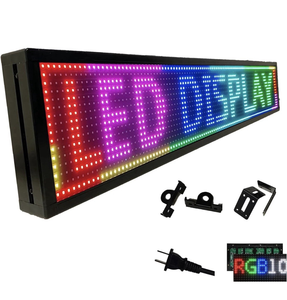 P6 LED Sign 40&Prime;X8&Prime; Scrolling Display Board Outdoor RGB 7-Color Programmable