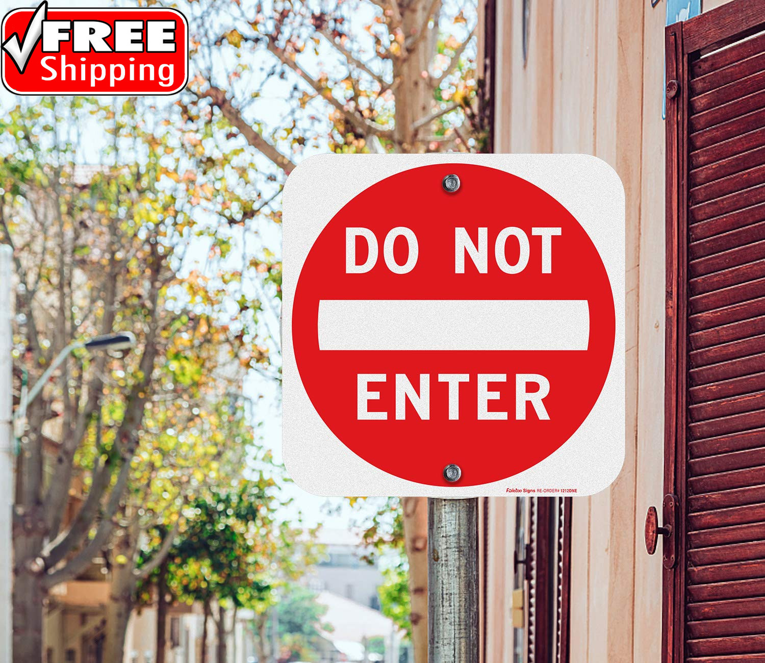 Do Not Enter Sign,12X12 Inch Square .040 Aluminum,Reflective Rust Free Metal Sig