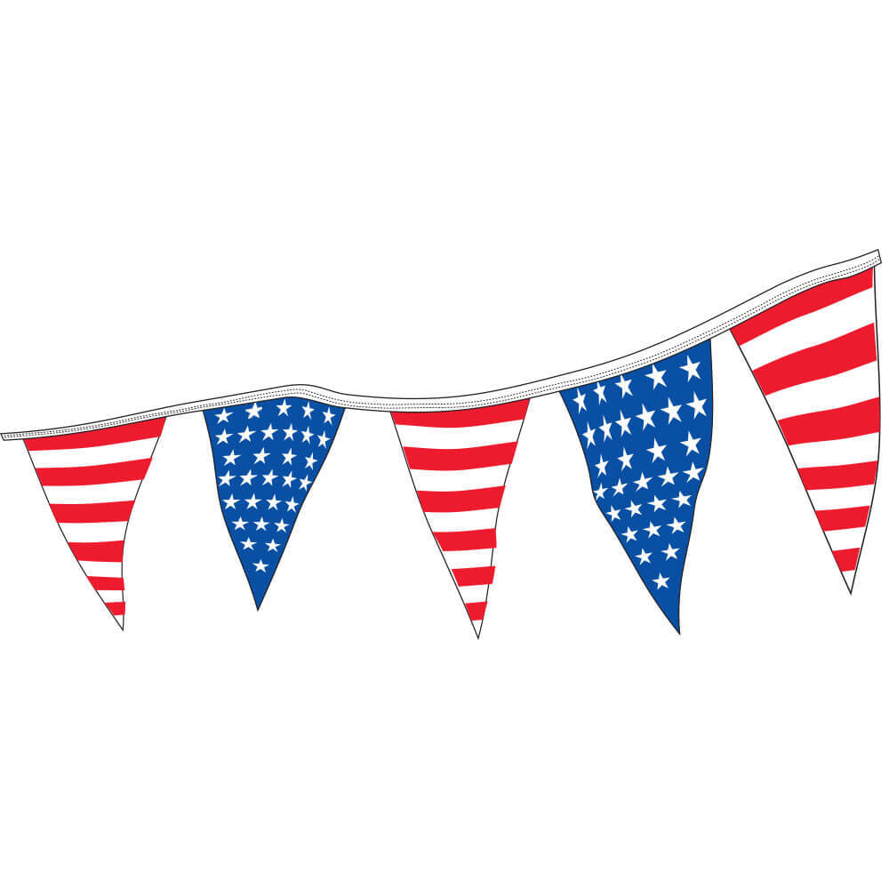 Americana Red White & Blue Pennants 100&prime; String
