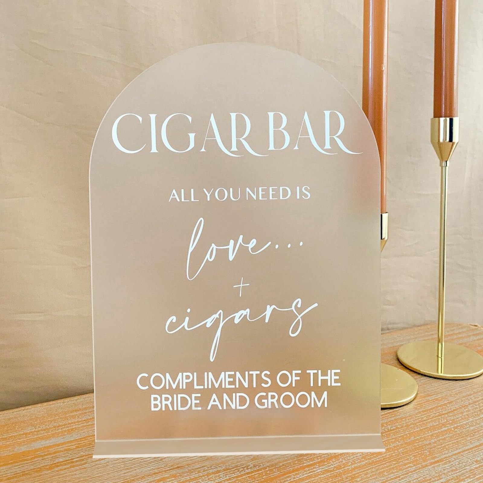 5 PCS 8×10 Inch Frosted Arch Acrylic Sign With Stand Blank Wedding Table Base