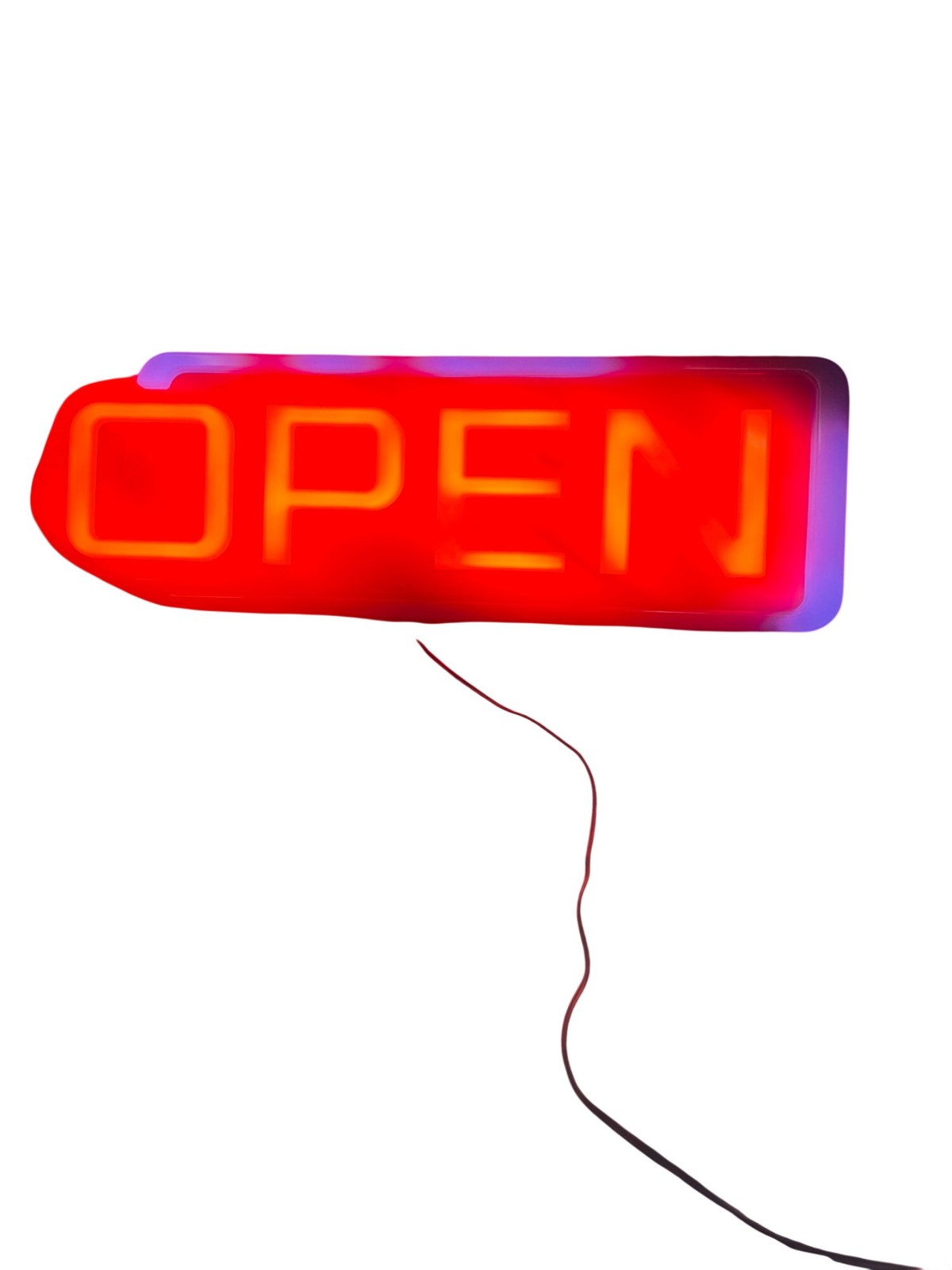 LED Open Sign 21×10 Blue Red Business Window Light Power Adapter 21x10_Open