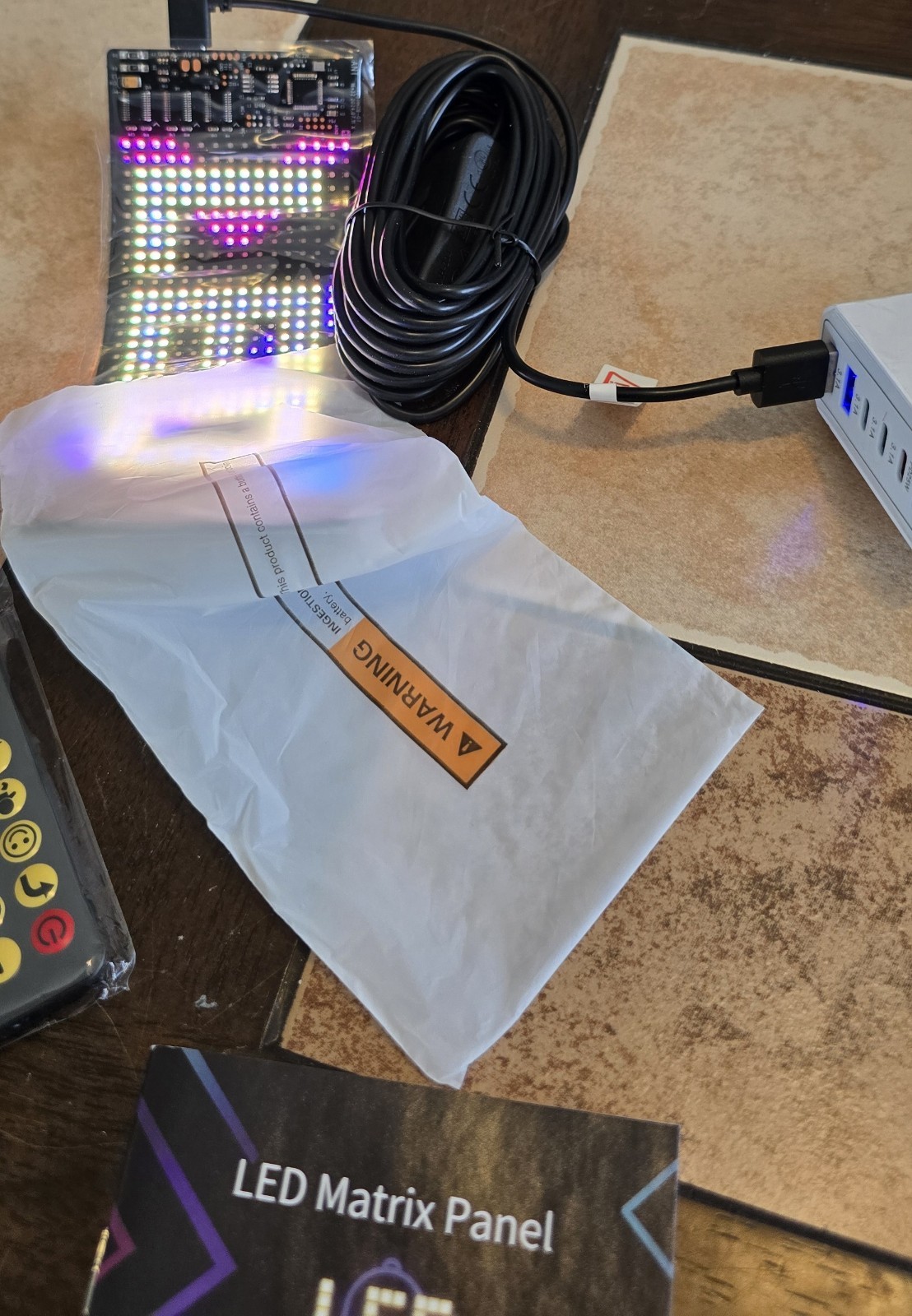 Programmable Led Sign 16×32 Display- Flexible USB 5V Digital Rgb Matrix NiB