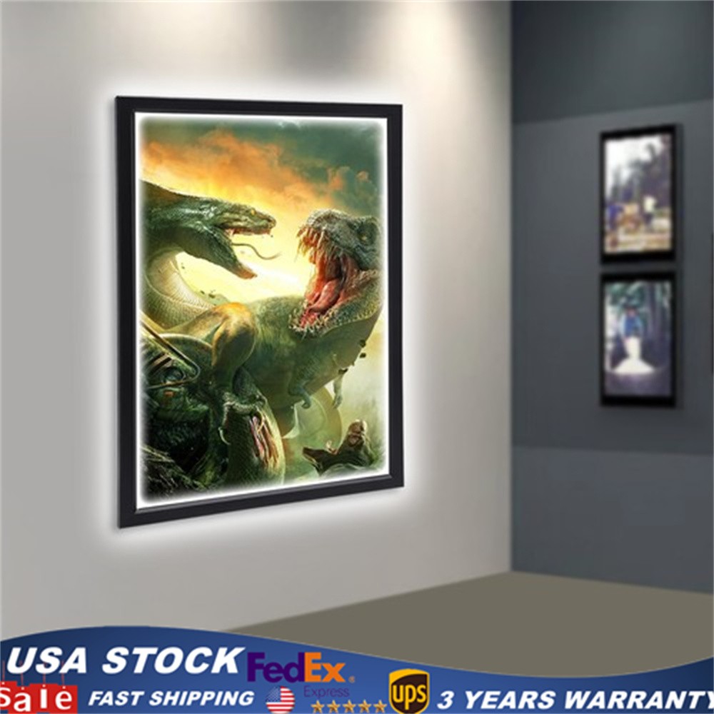 LED Light Box Movie Poster Display 24&Prime;x36&Prime; Advertising Frame Store Wall Mount US