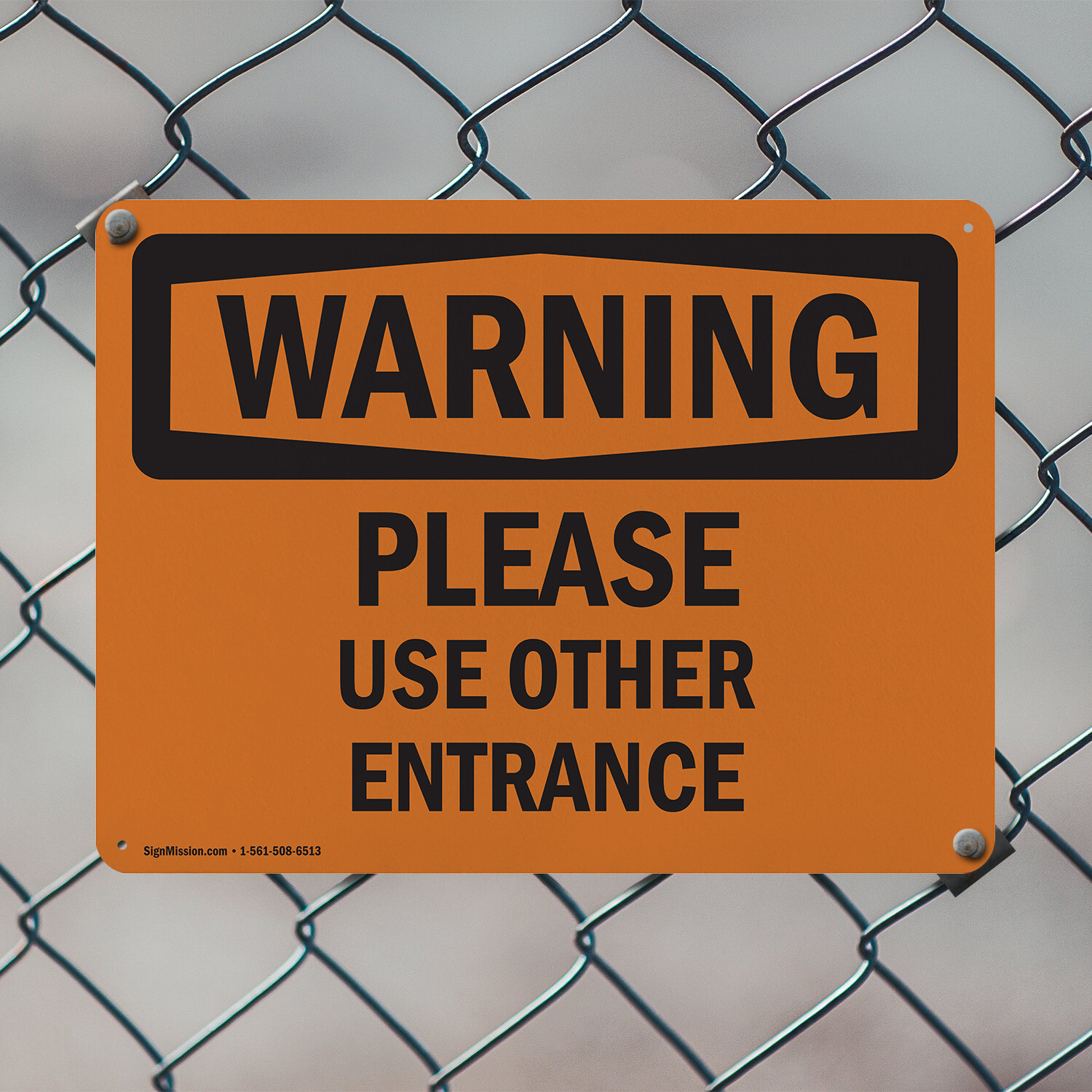 (2 Pack) Please Use Other Entrance OSHA Warning Sign Decal Metal Plastic