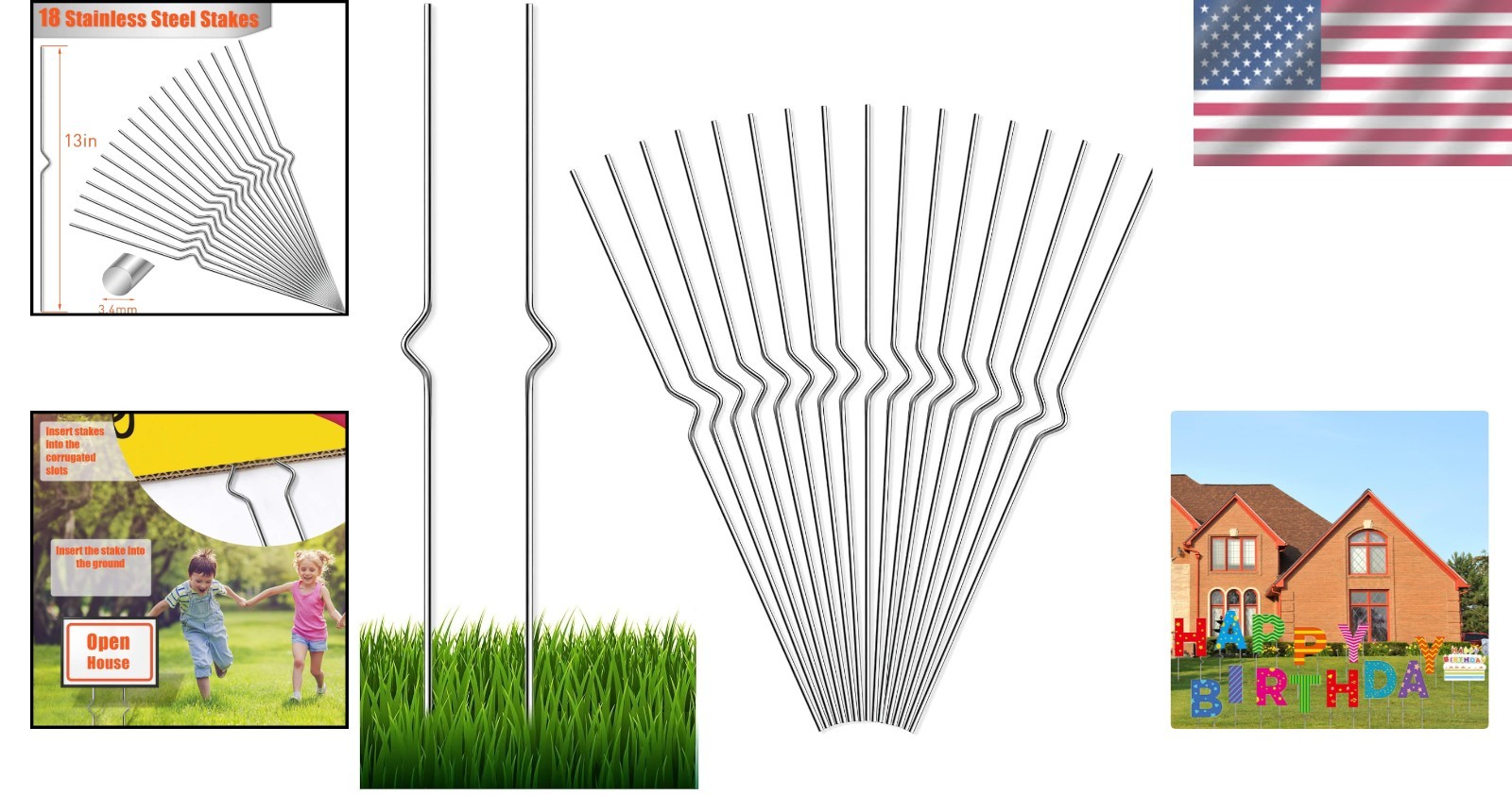 18-Pack Heavy Duty Stainless Steel Yard Sign Stakes – Adjustable 13 » Holders