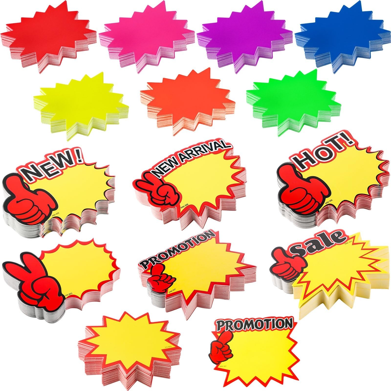 700 Fluorescent Starburst Signs – 3.5×2.8&Prime; Price Tags for Retail & Garage Sales