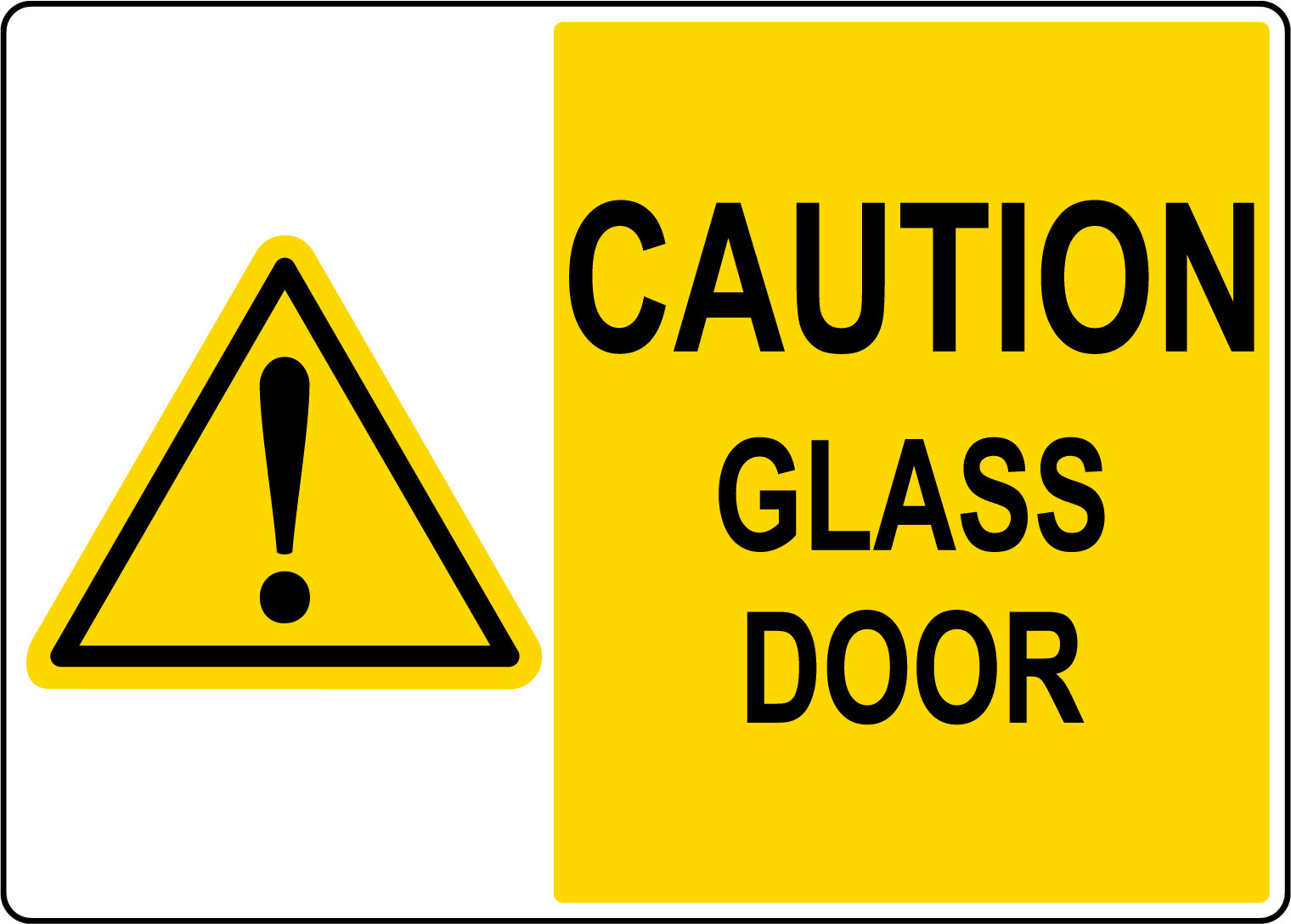 CAUTION GLASS DOOR | Adhesive Vinyl Sign Decal
