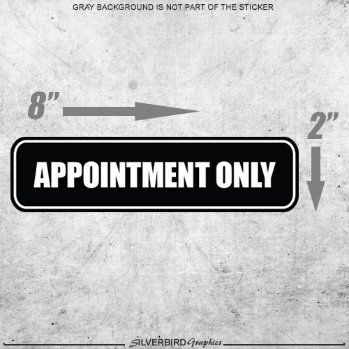 1x Appointment Only sticker window business door store retail company shop label