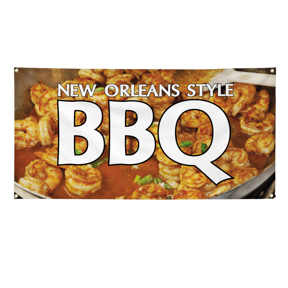 Vinyl Banner Multiple Sizes New Orleans Style Bbq Advertising Printing Outdoor