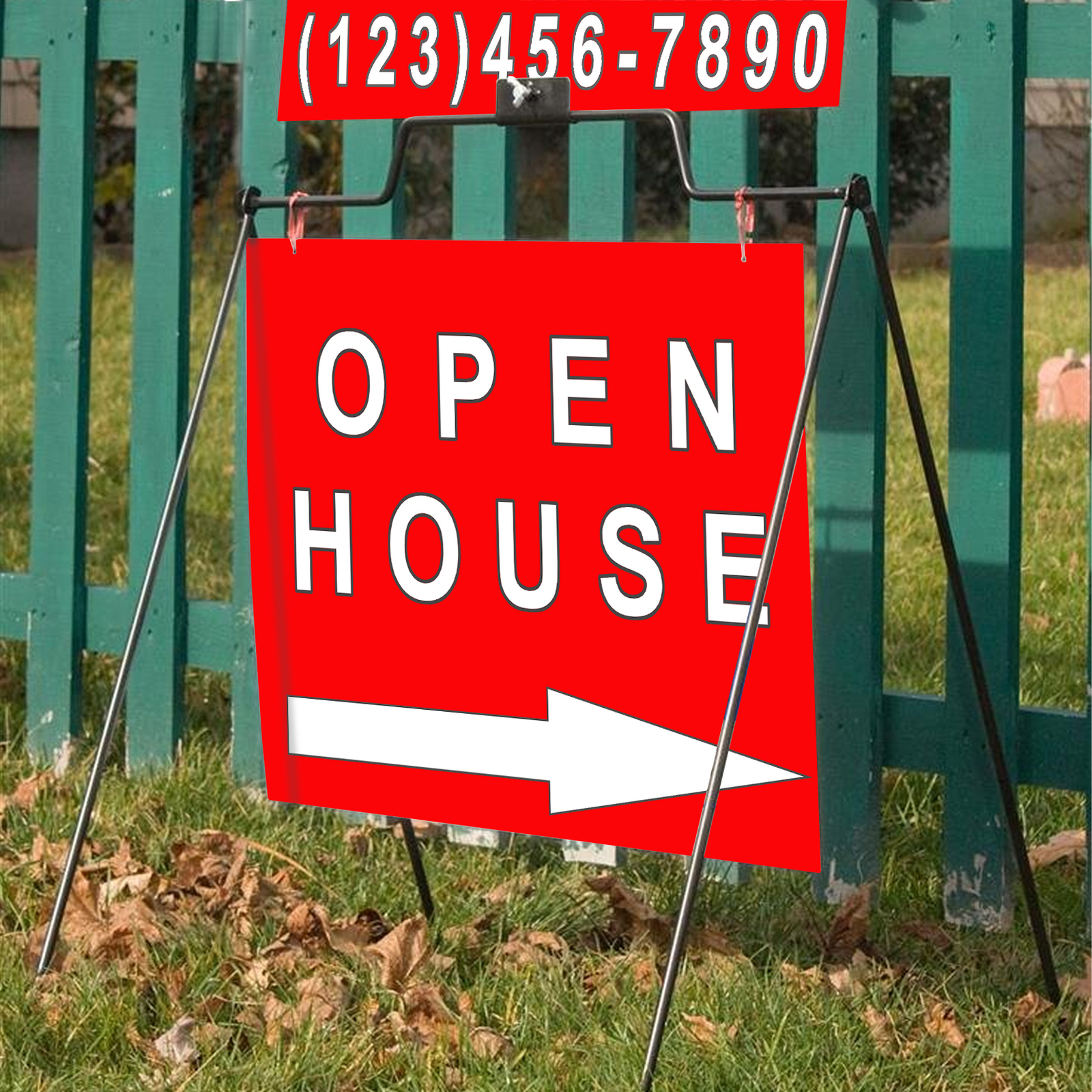 4 UNIT BLACK A-Frame Sign for Open House Sign Real Estate Realtors Sidewalk