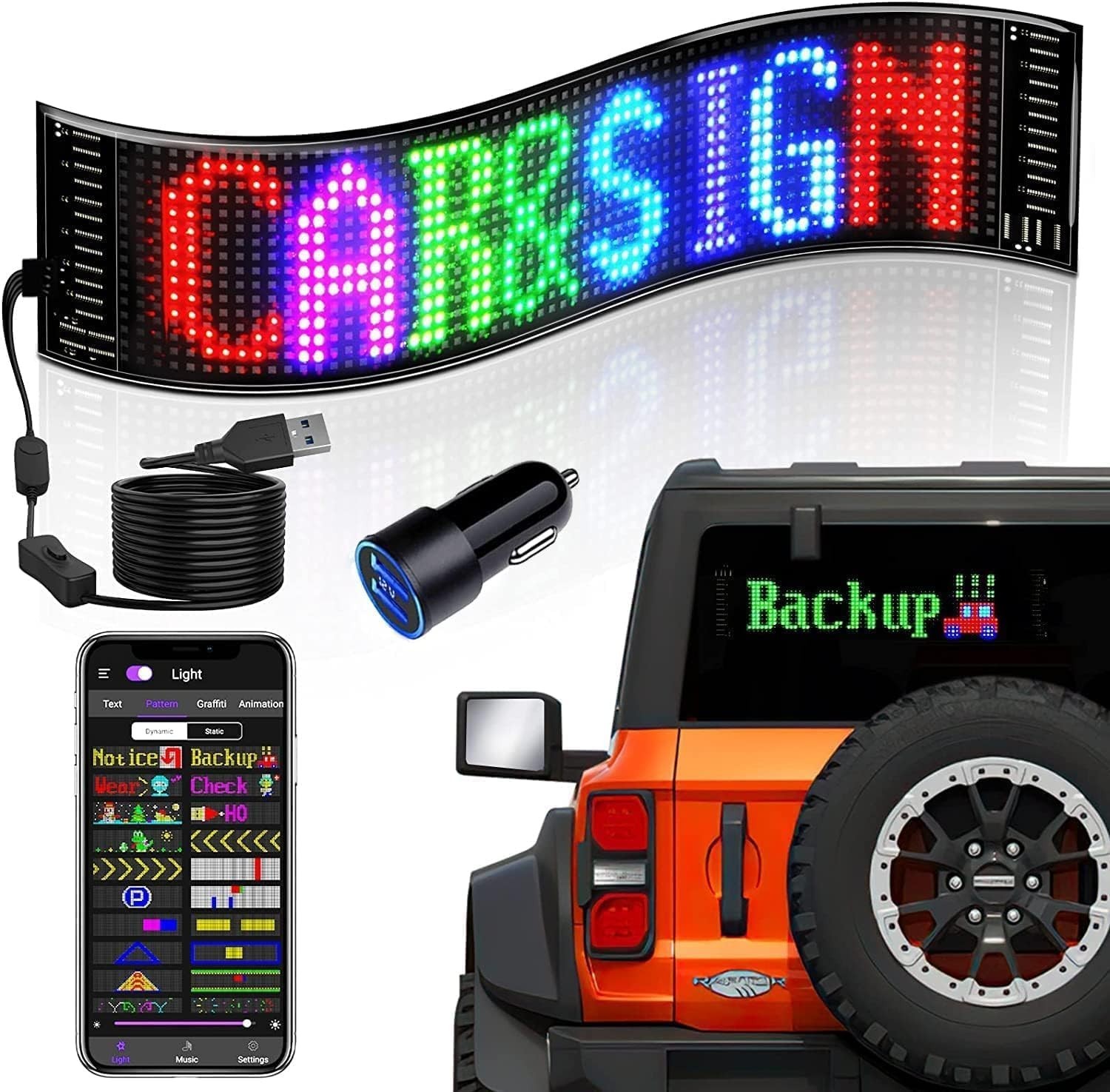 High-Quality LED Sign 14.6 »x3.6 » – Customizable Scrolling Messages for Events