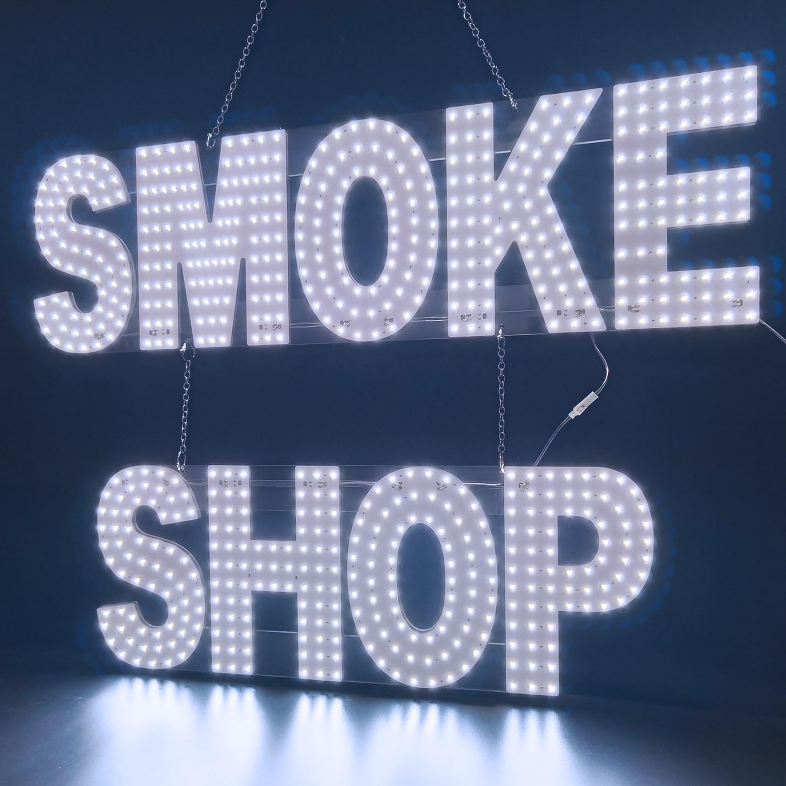 LED SMOKE SHOP Sign for Business,30&Prime;x20&Prime; Smoke Shop Vape Store Sign with Remo…
