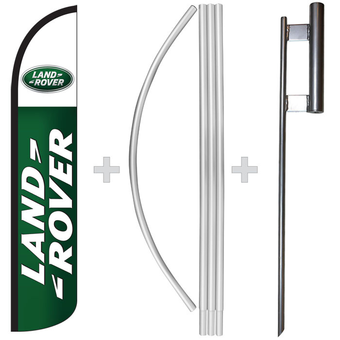 Land Rover 15&prime; Tall Windless Swooper Feather Banner Flag & Pole Kit