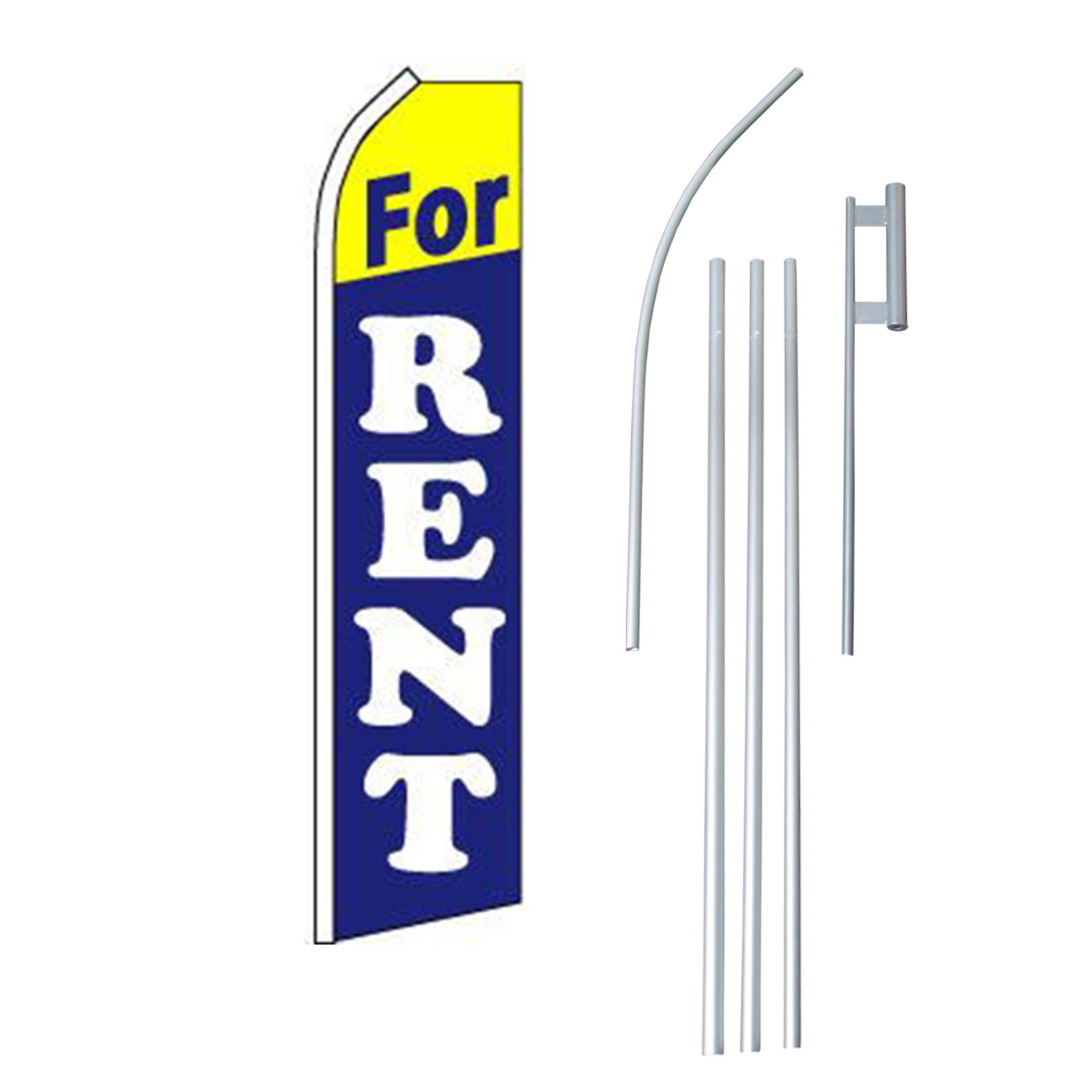 For Rent Flag Flutter Feather Banner Swooper Bundle Kit