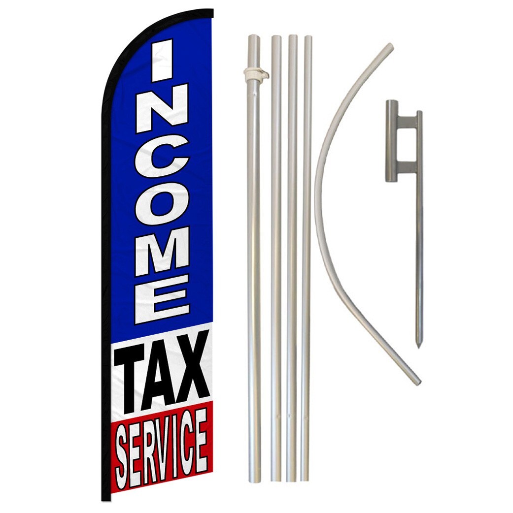 Income Tax Services Full Curve Windless Swooper Flag Pole Kit Tax Specialist