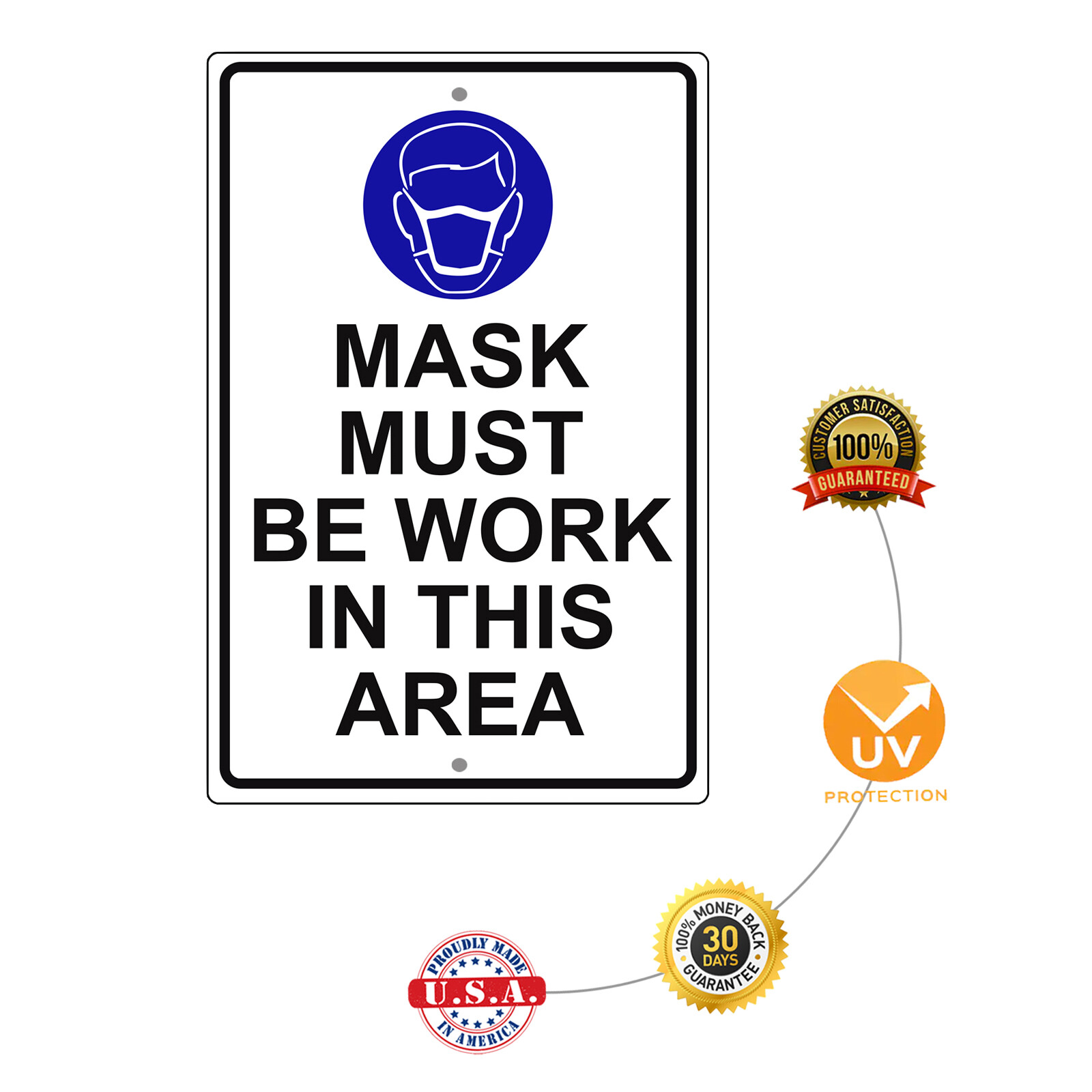 Must Be Cover Face Work In This Area Novelty Aluminum Metal Sign