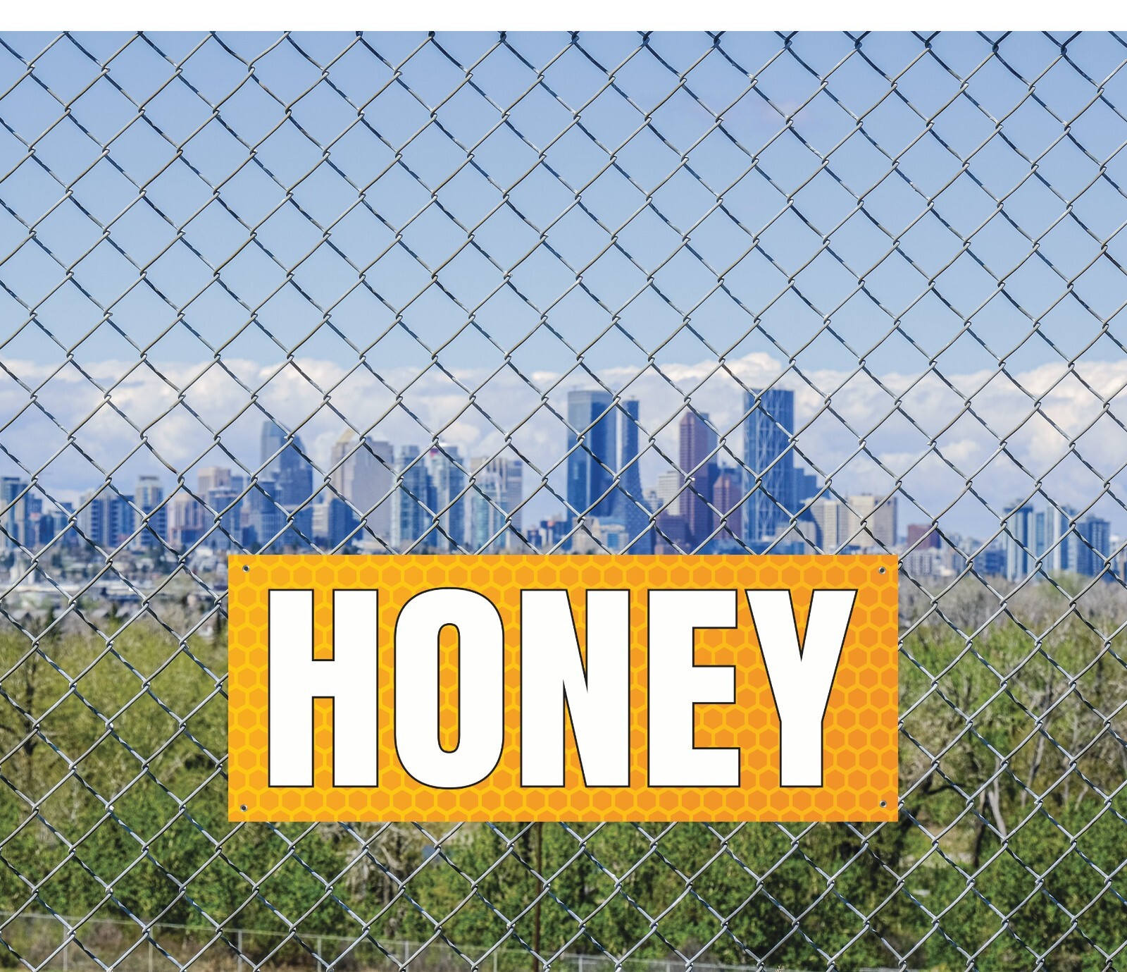 Honey Canvas Banner Large Honey Sign 48×20 Inches with Corner Grommets Durable