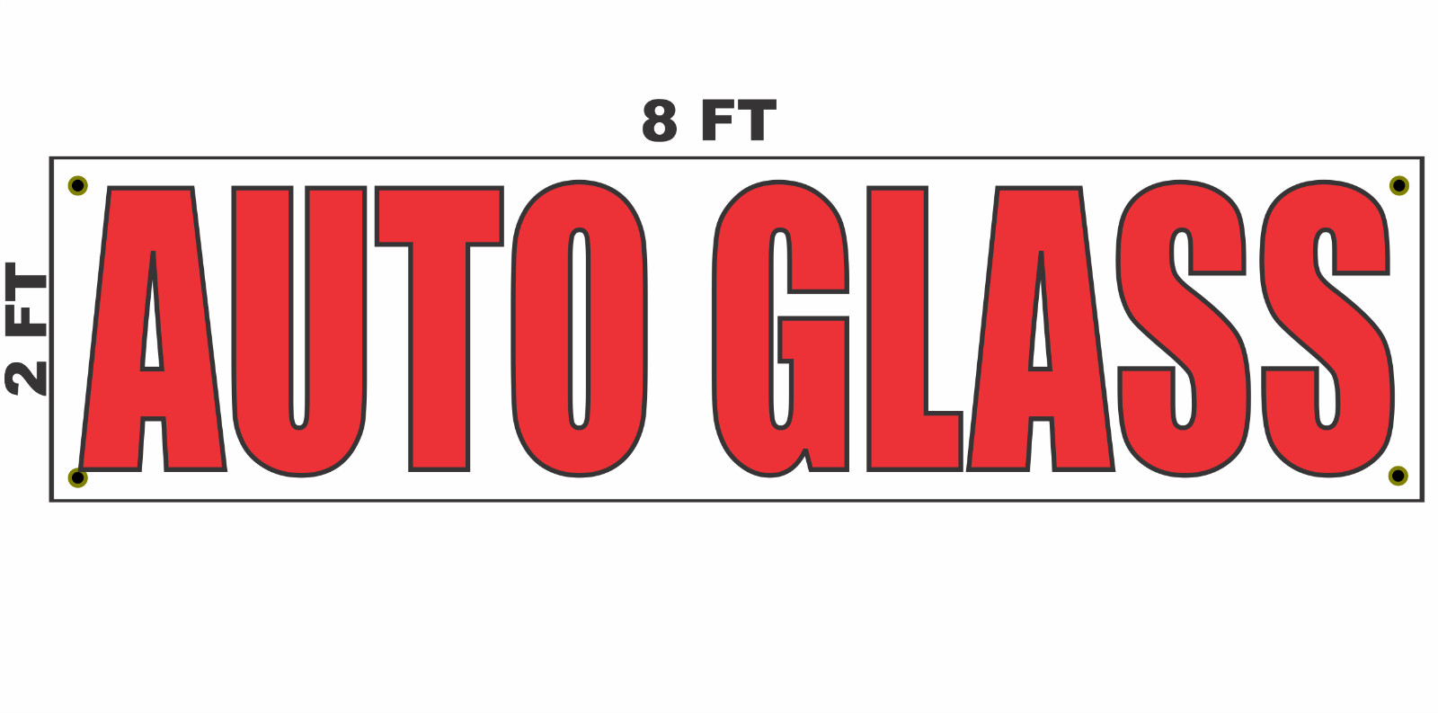 AUTO GLASS Banner Sign 2×8 for Car Shop Garage