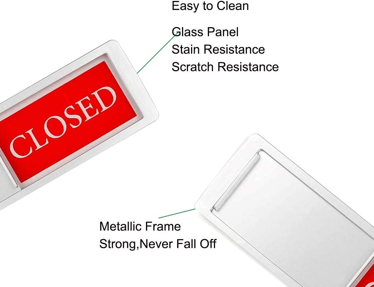 Eye-Catching Sliding Acrylic Sign for Business Doors: 2×7 Inches, Magnetic Mount