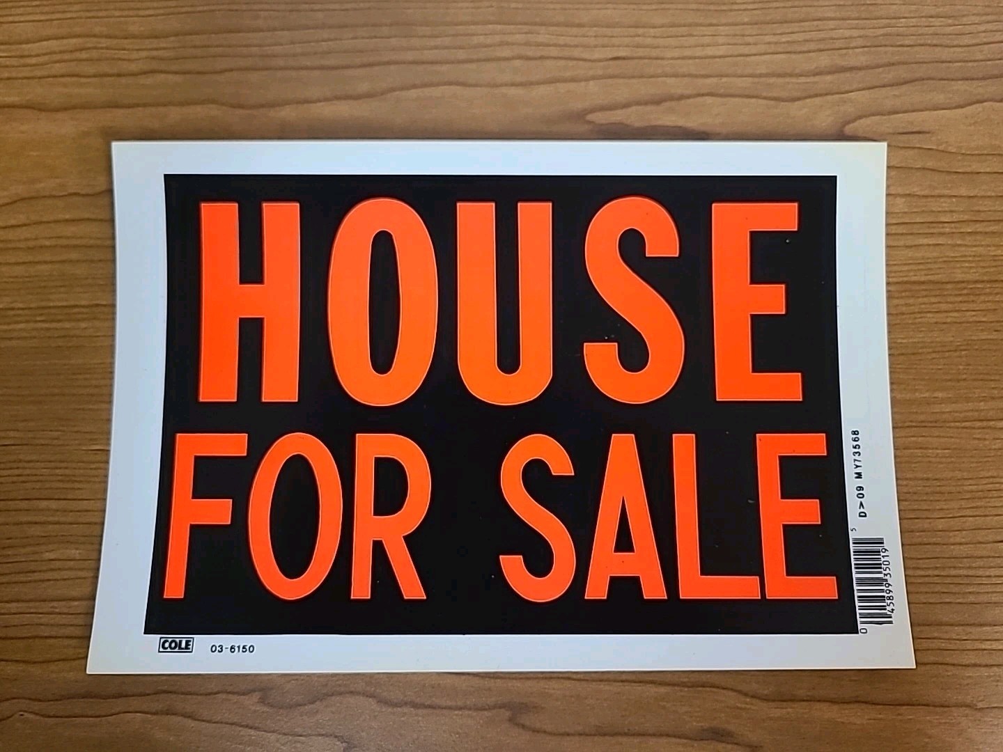 2 House For Sale Signs 8” x 12&Prime; Cole Co., White Black Orange (Set Of 2)